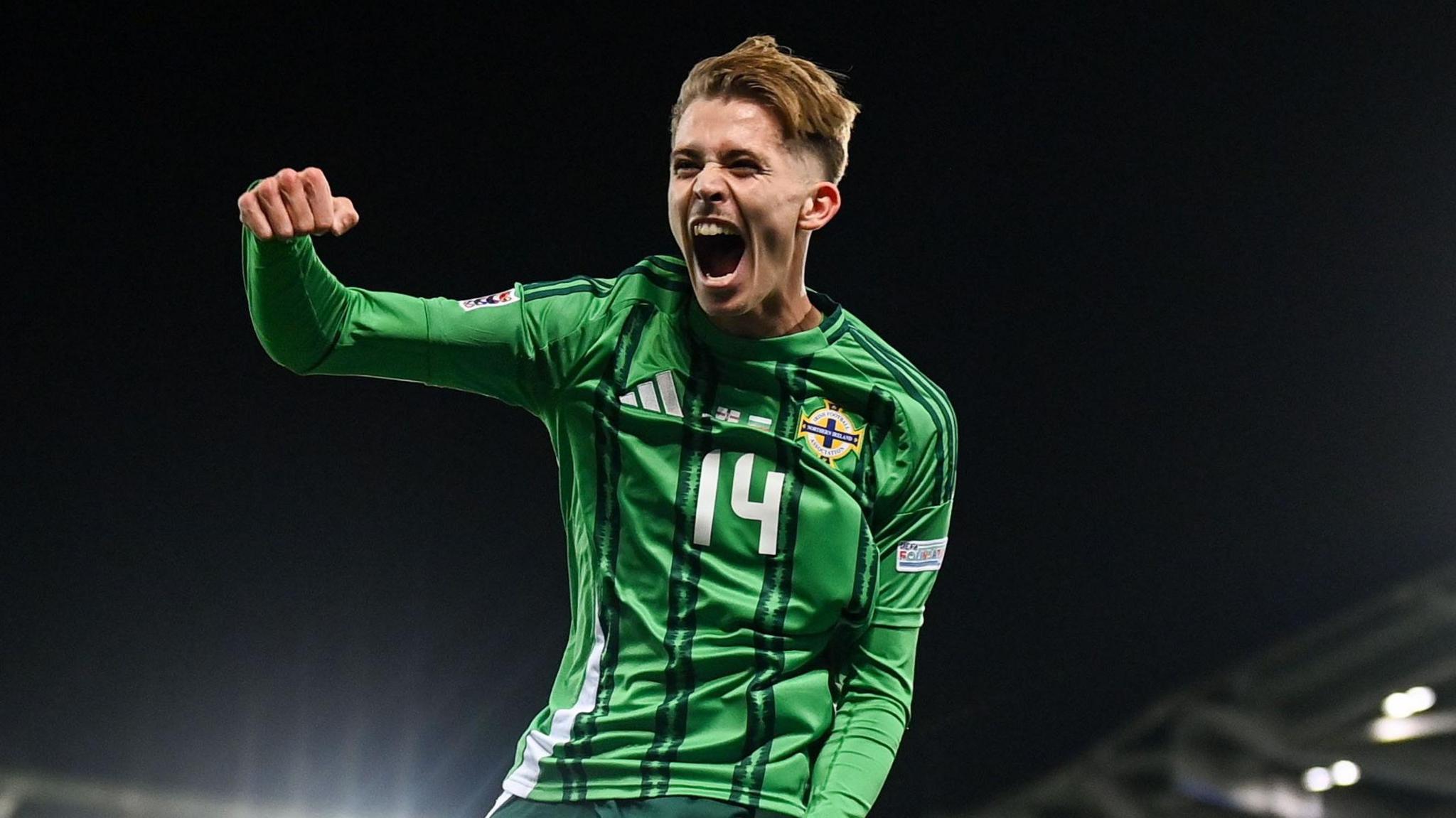 Isaac Price celebrates a goal