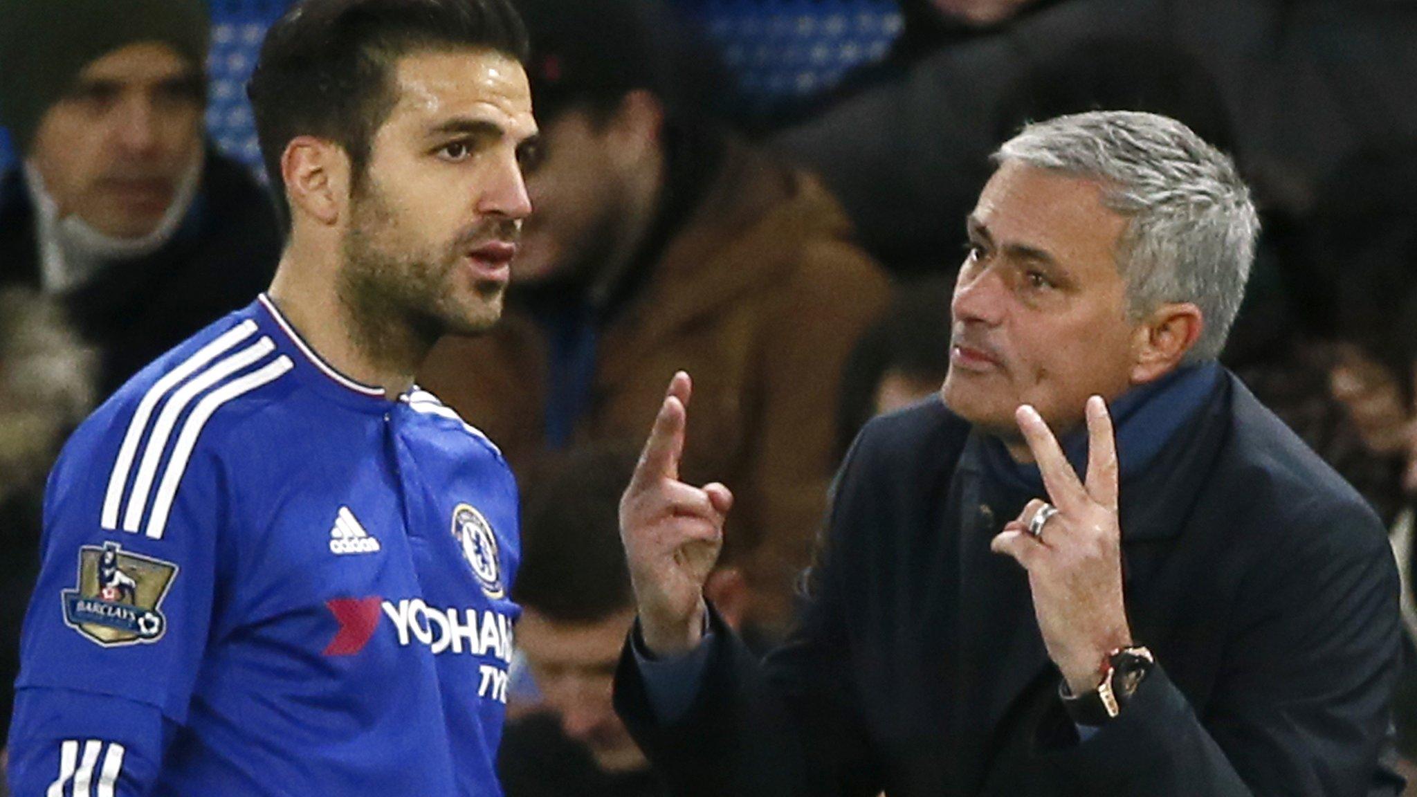 Cesc Fabregas and Jose Mourinho