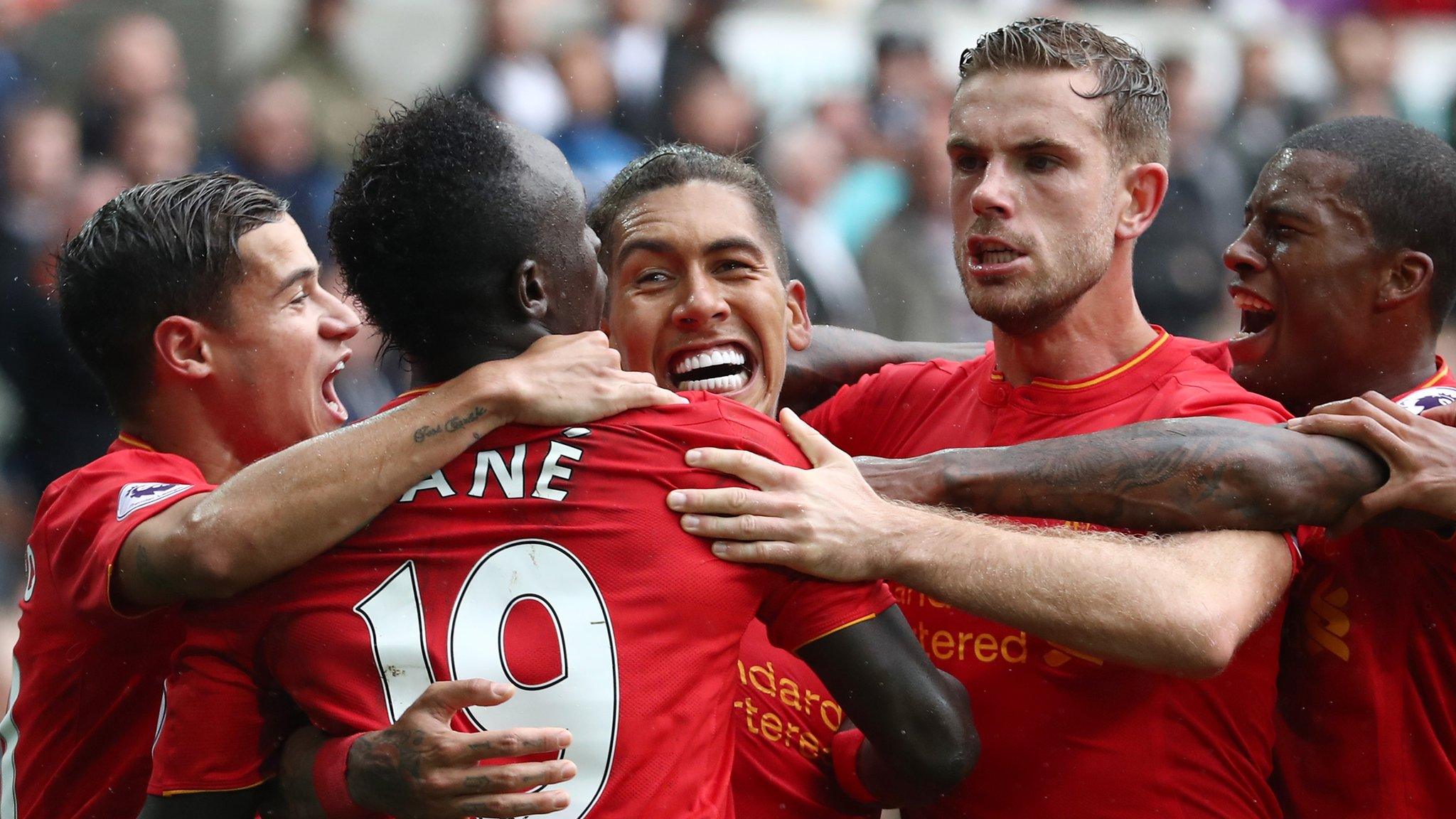 Liverpool players celebrate