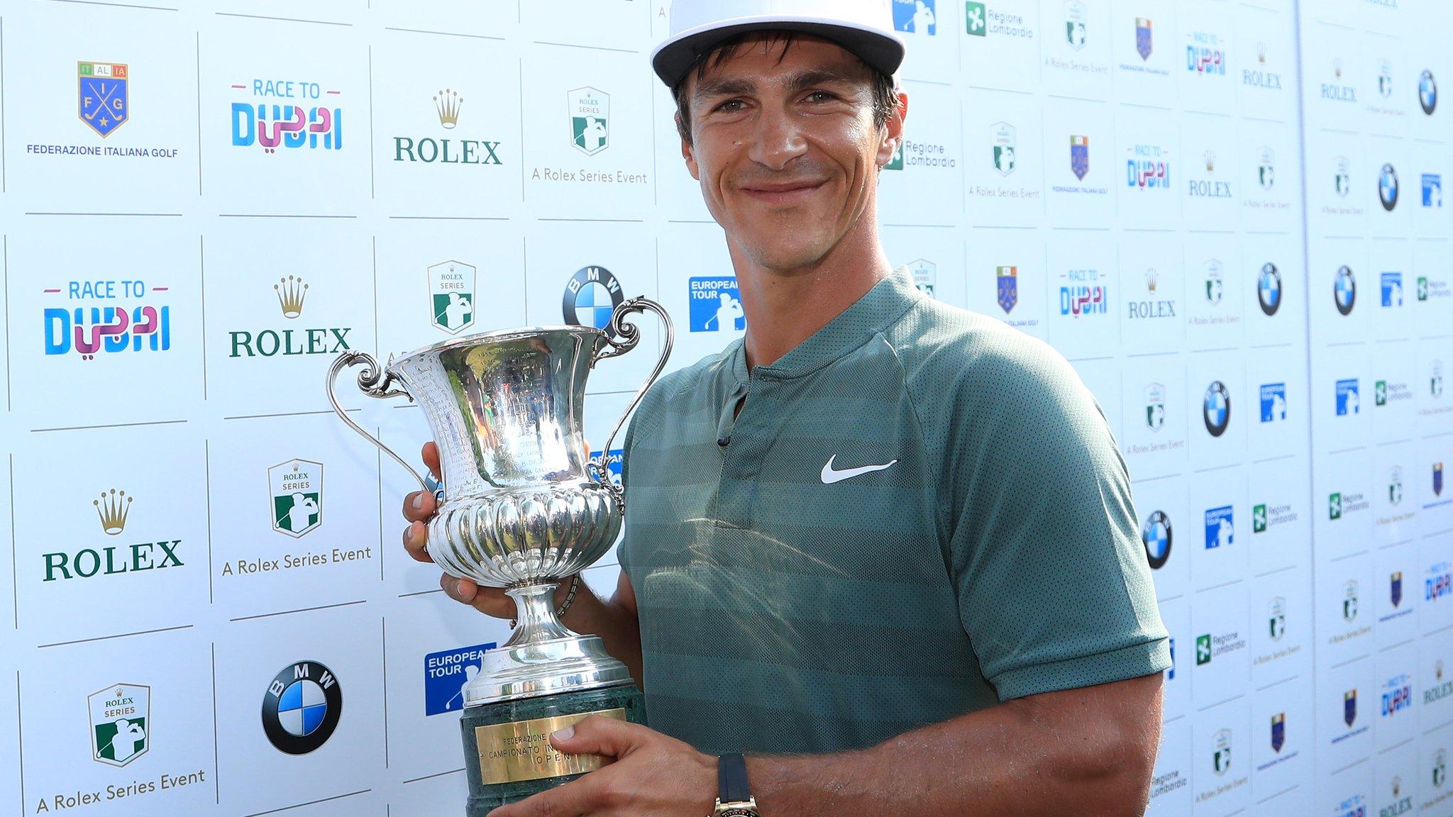 Thorbjorn Olesen with the Italian Open trophy