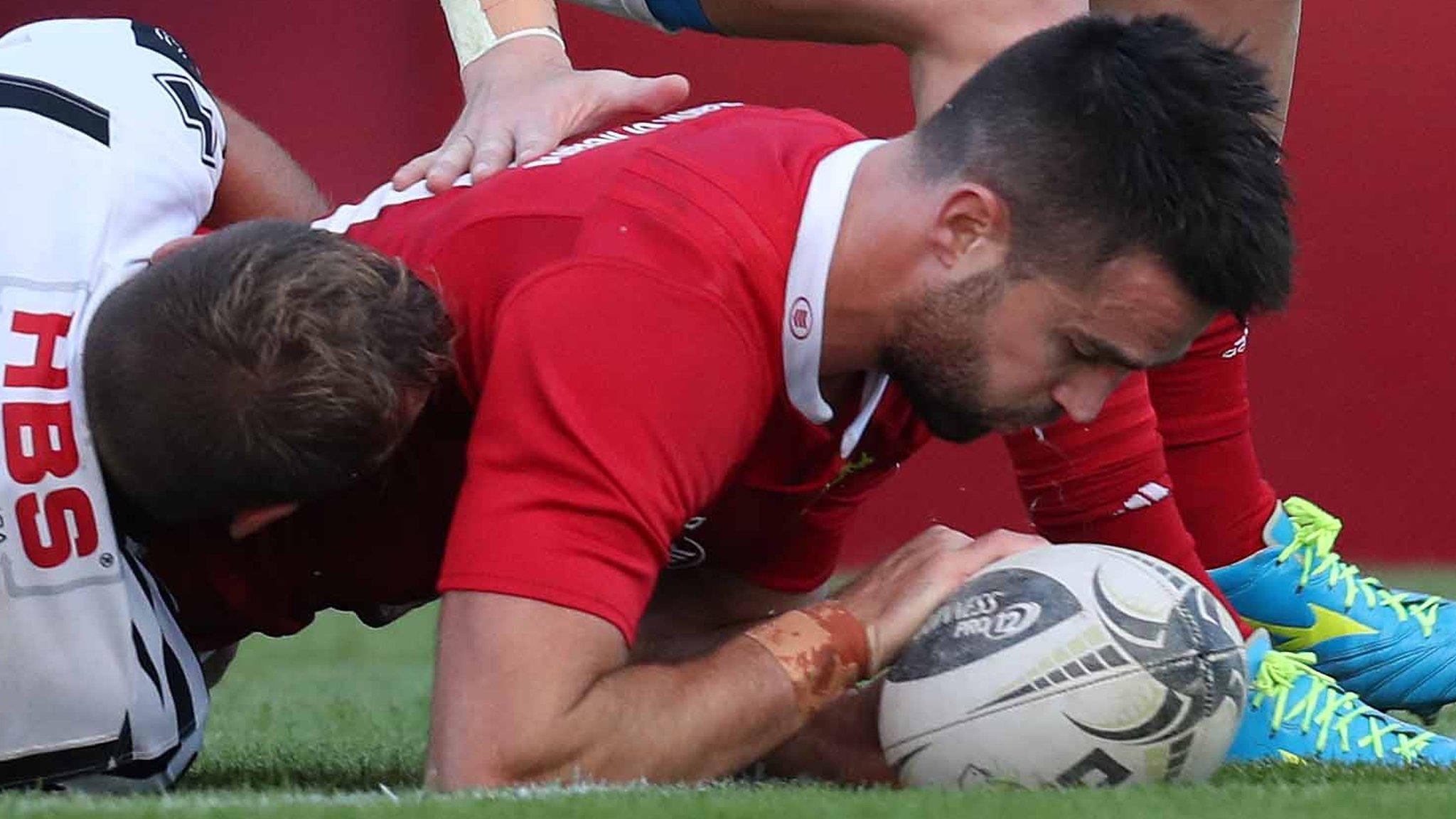 Conor Murray scores one of Munster's tries against Zebre