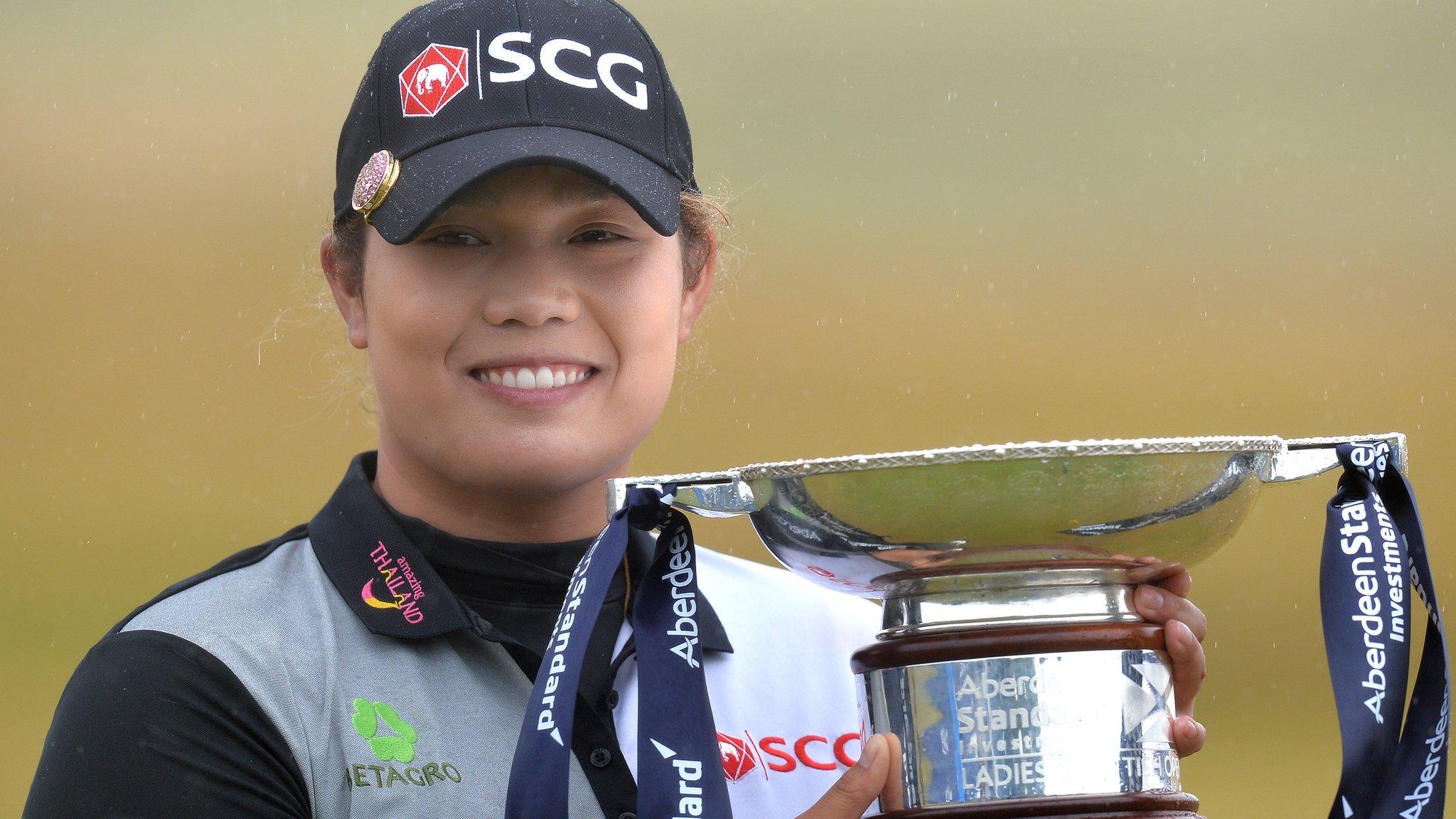 Ariya Jutanugarn with the Scottish Open