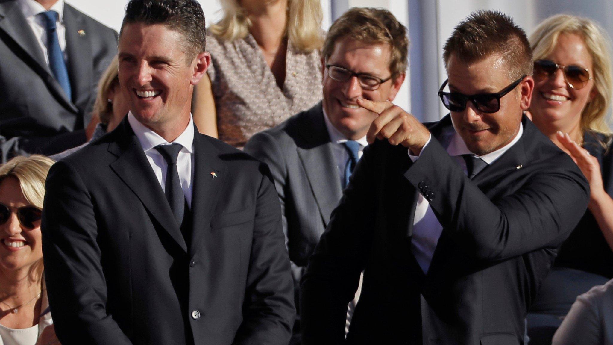 Justin Rose and Henrik Stenson at the opening ceremony