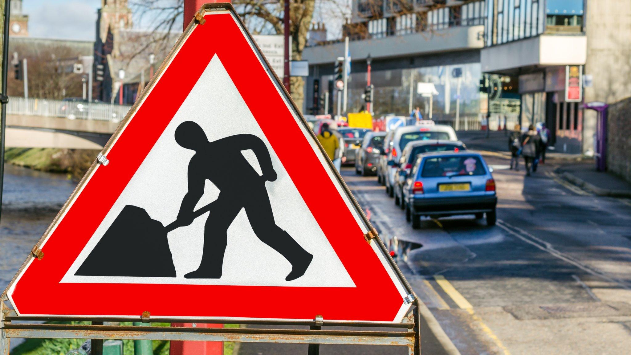 Roadworks in Inverness