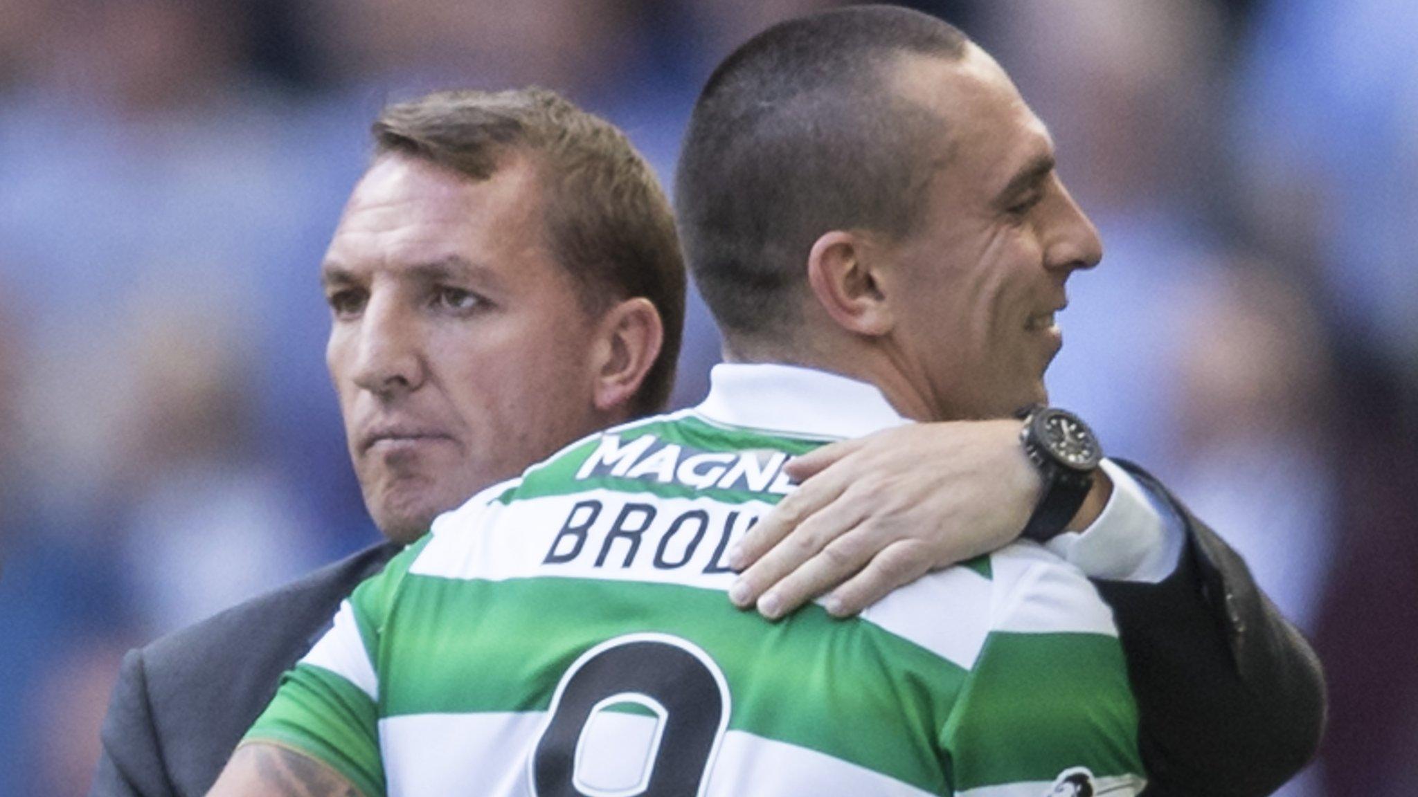 Celtic manager Brendan Rodgers and captain Scott Brown