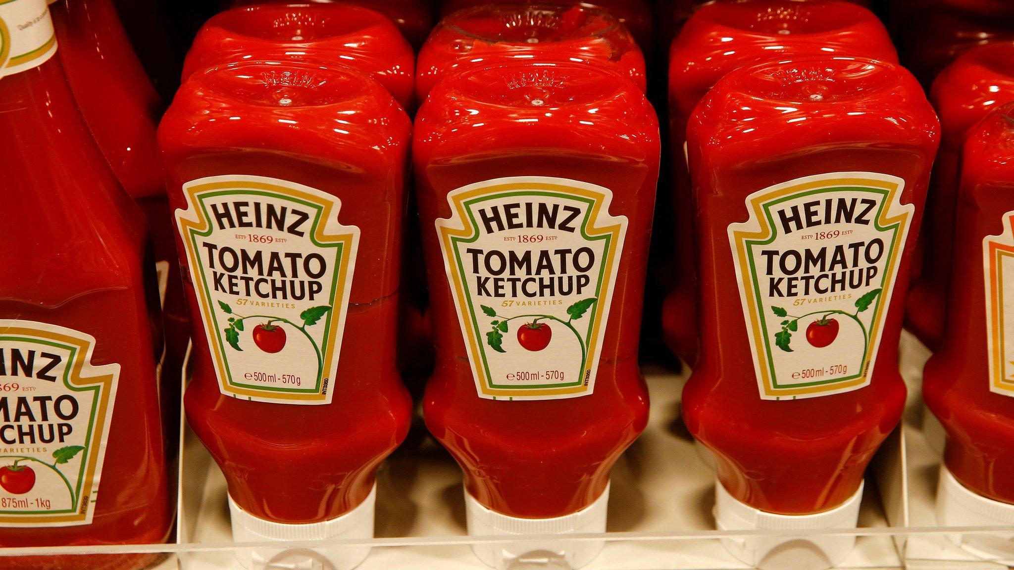 Bottles of Heinz tomato ketchup of U.S. food company Kraft Heinz