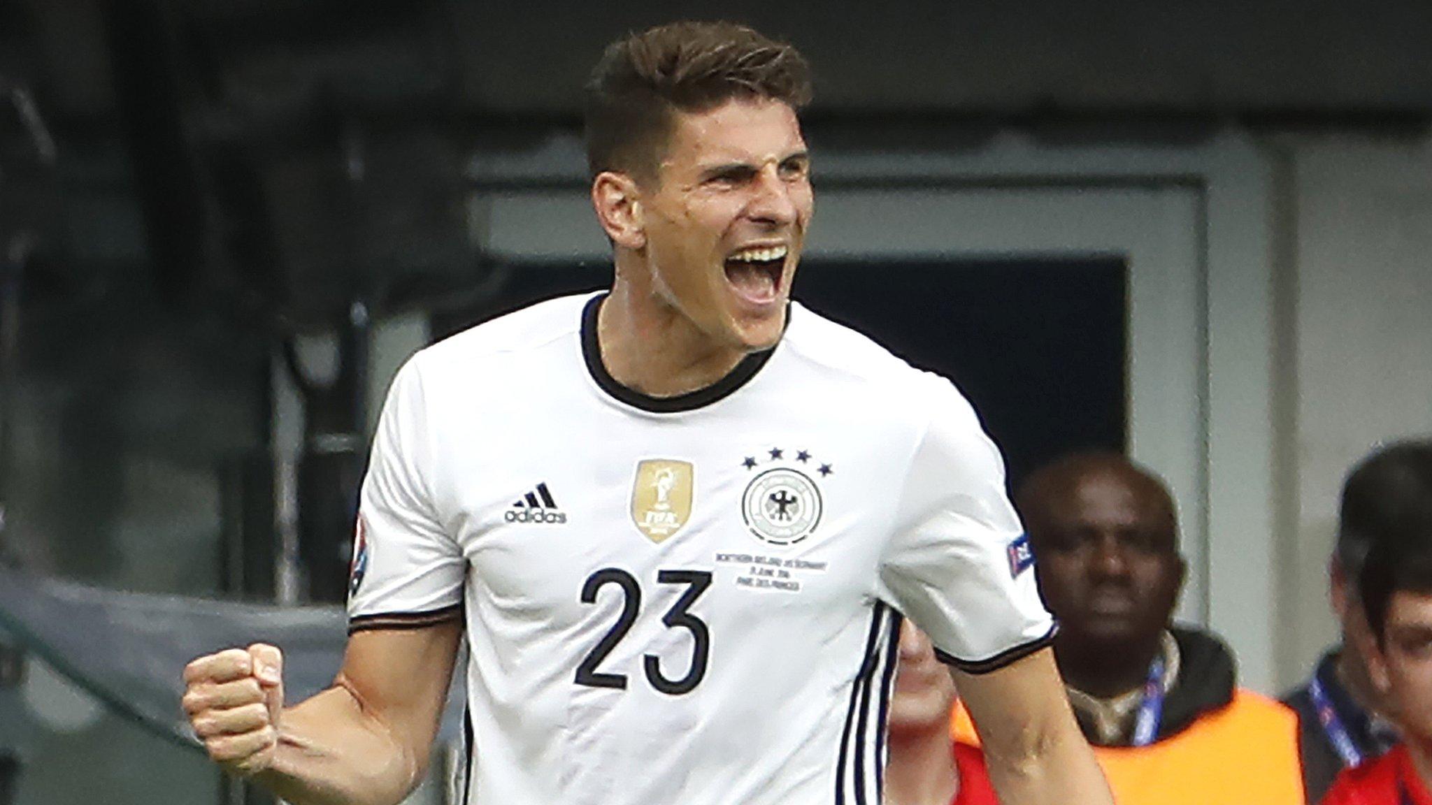 Mario Gomez celebrates after scoring