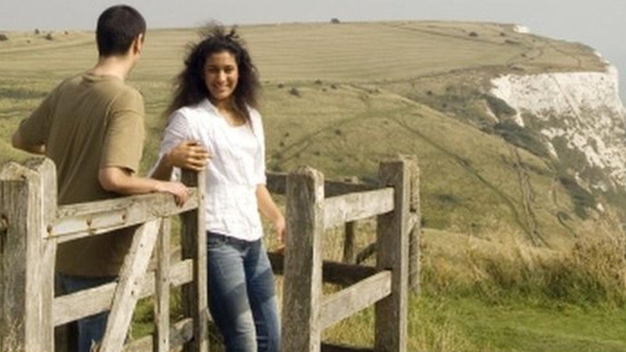 Walkers at the White Cliffs of Dover