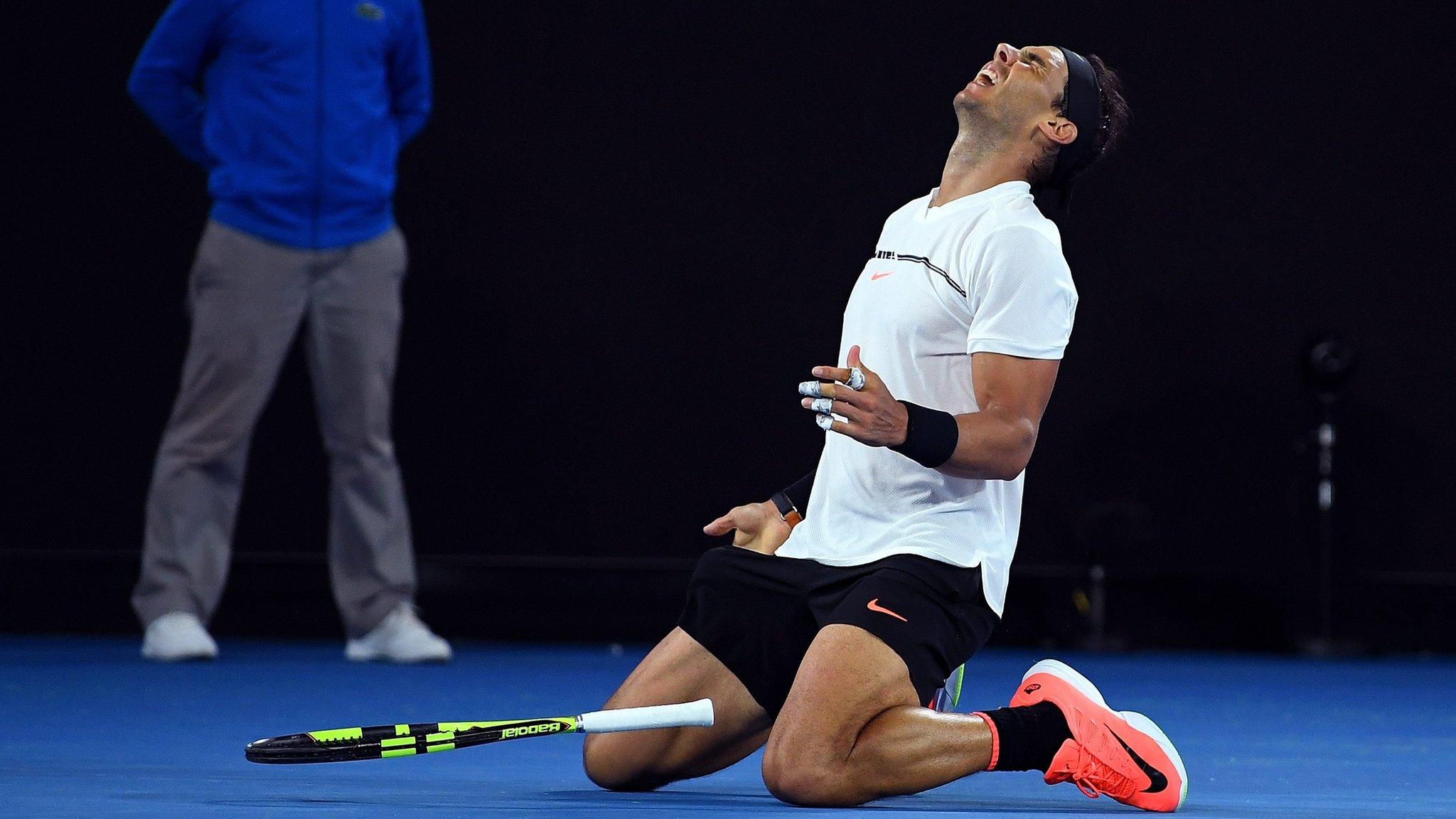 Rafael Nadal celebrates