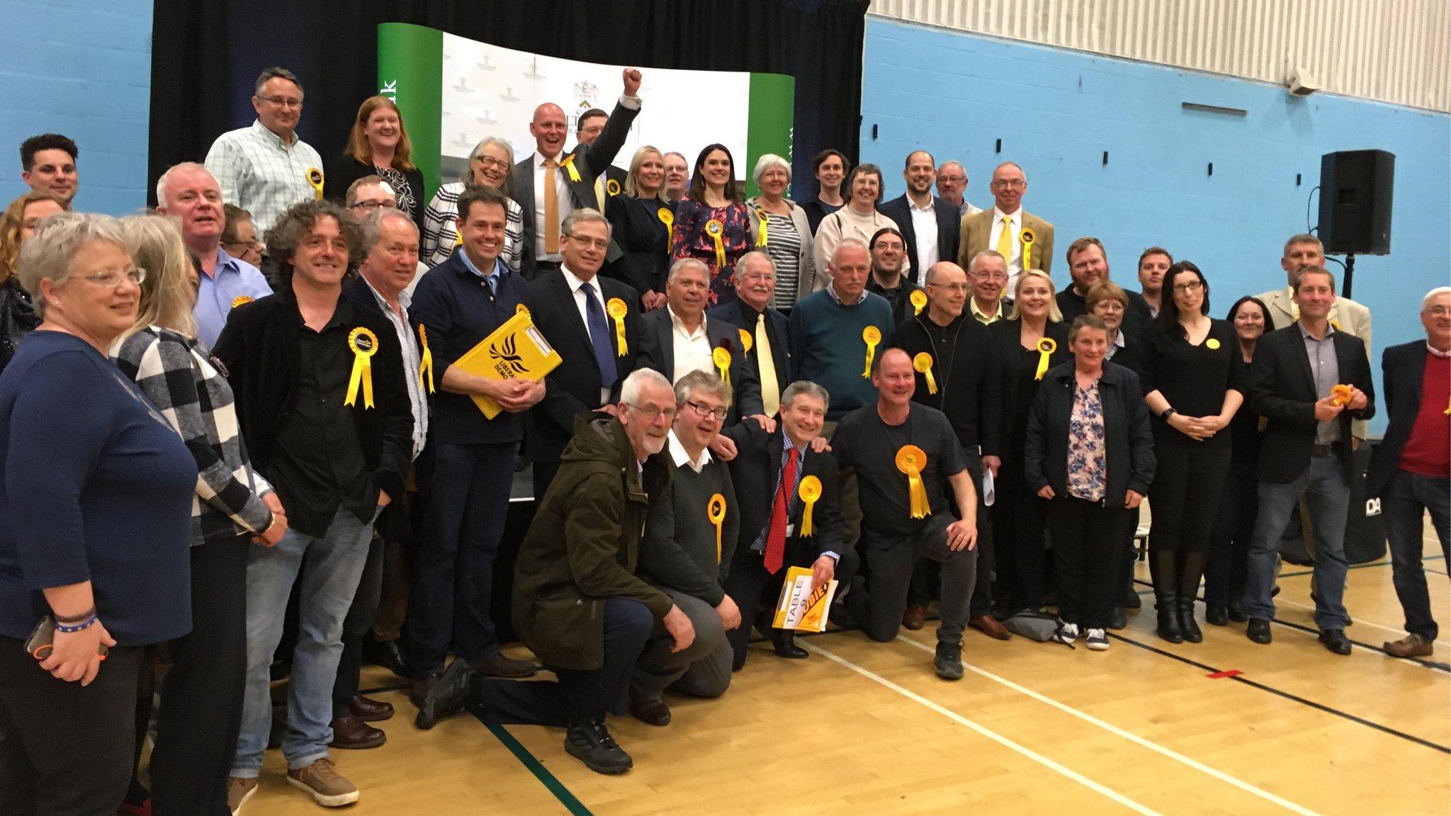 The Liberal Democrats celebrate