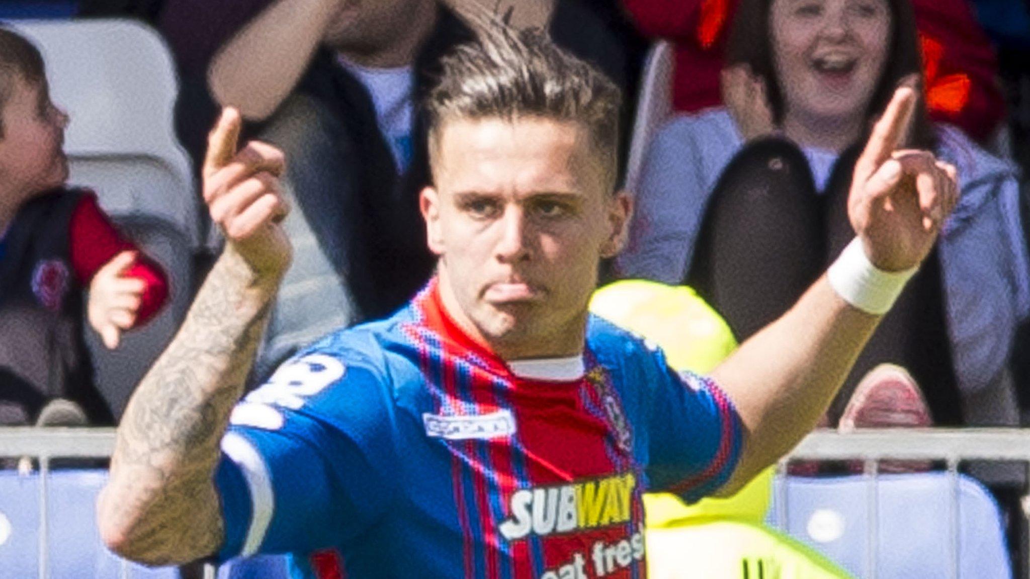 Miles Storey celebrates with Inverness Caledonian Thistle