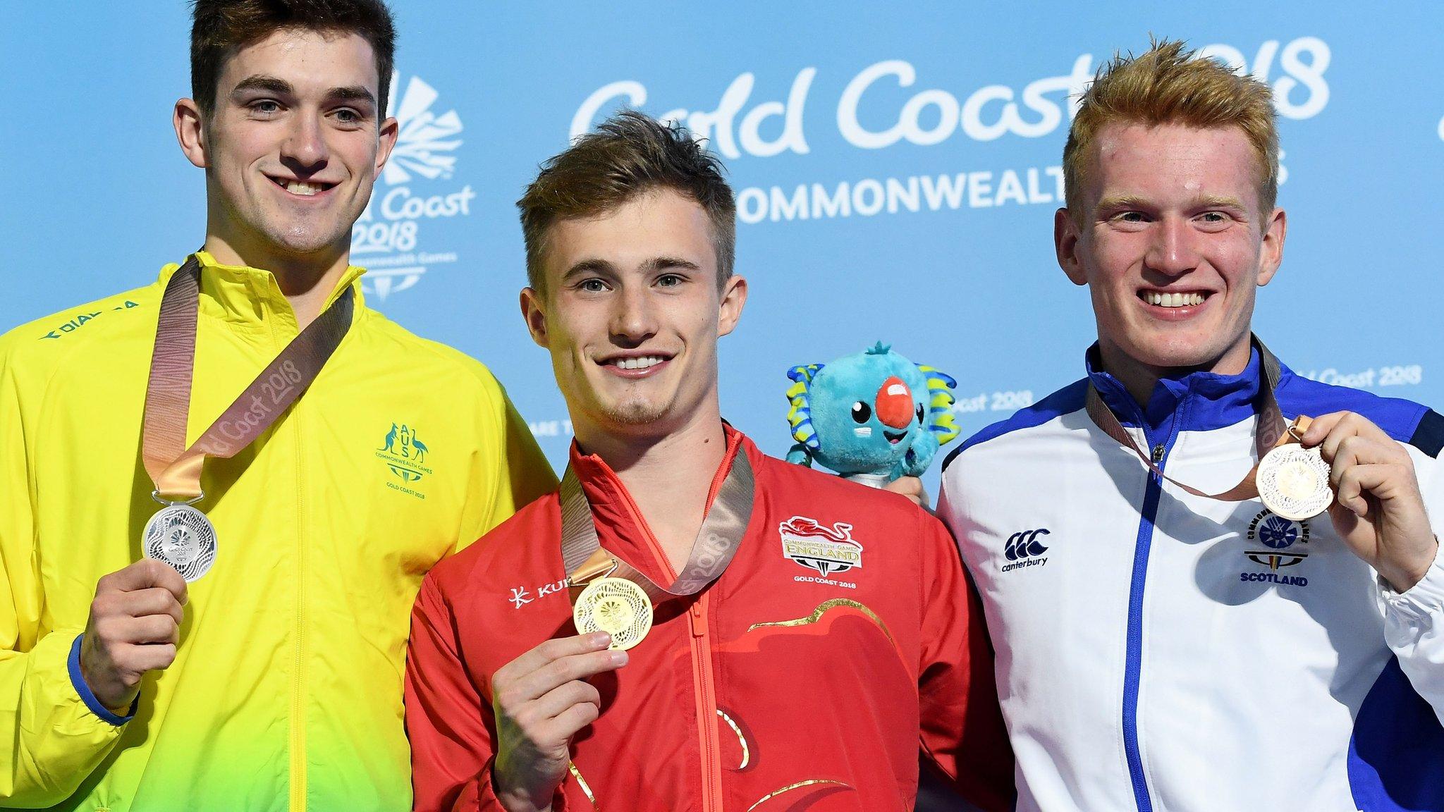 1m diving medallists, including Jack Laugher of England