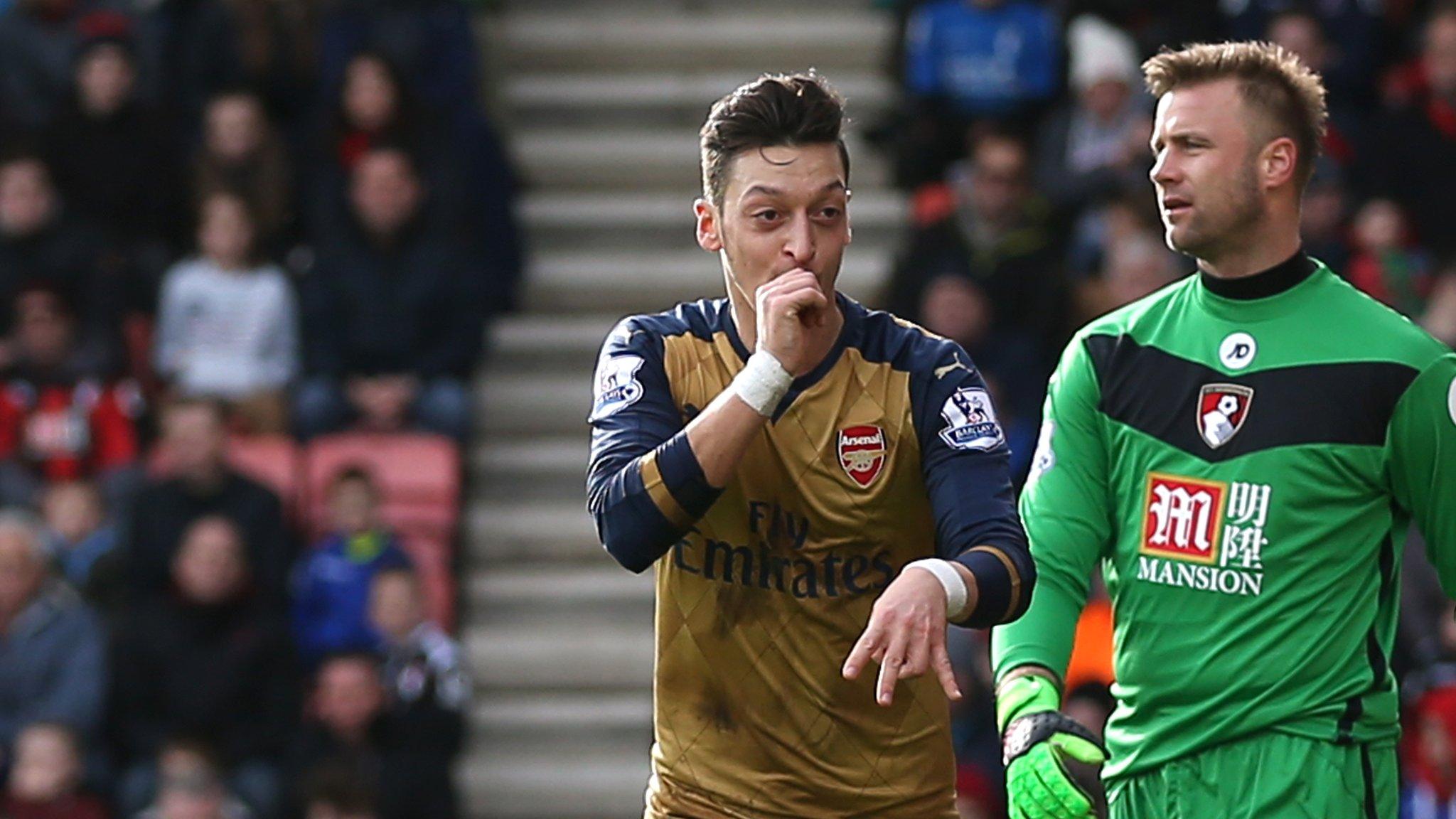 Mesut Ozil celebrates