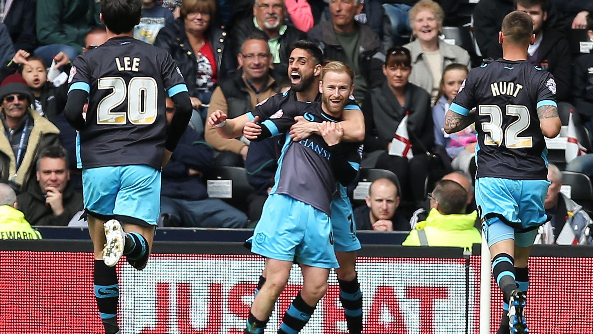 Sheffield Wednesday players celebrate