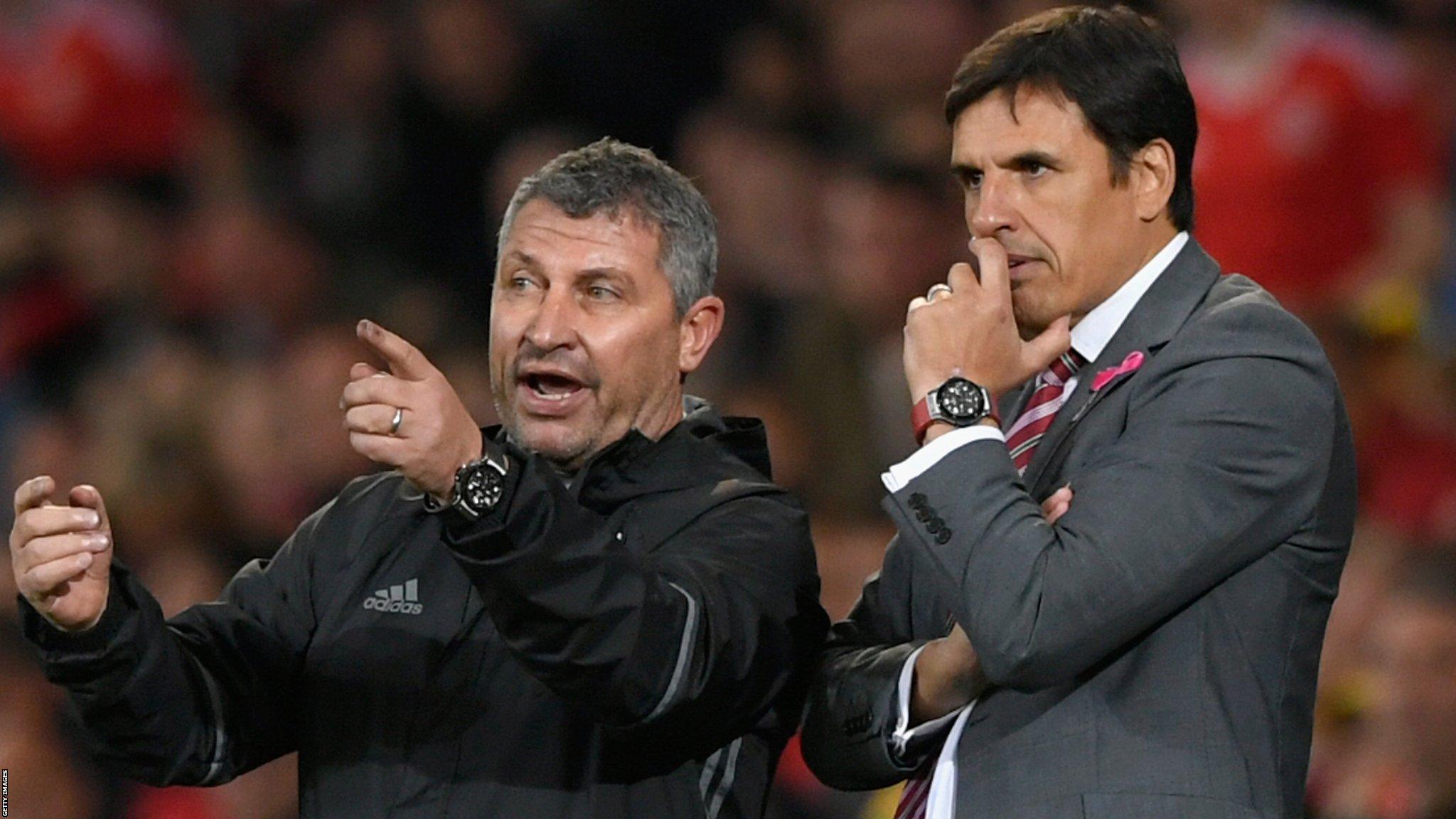 Osian Roberts (left) with Chris Coleman