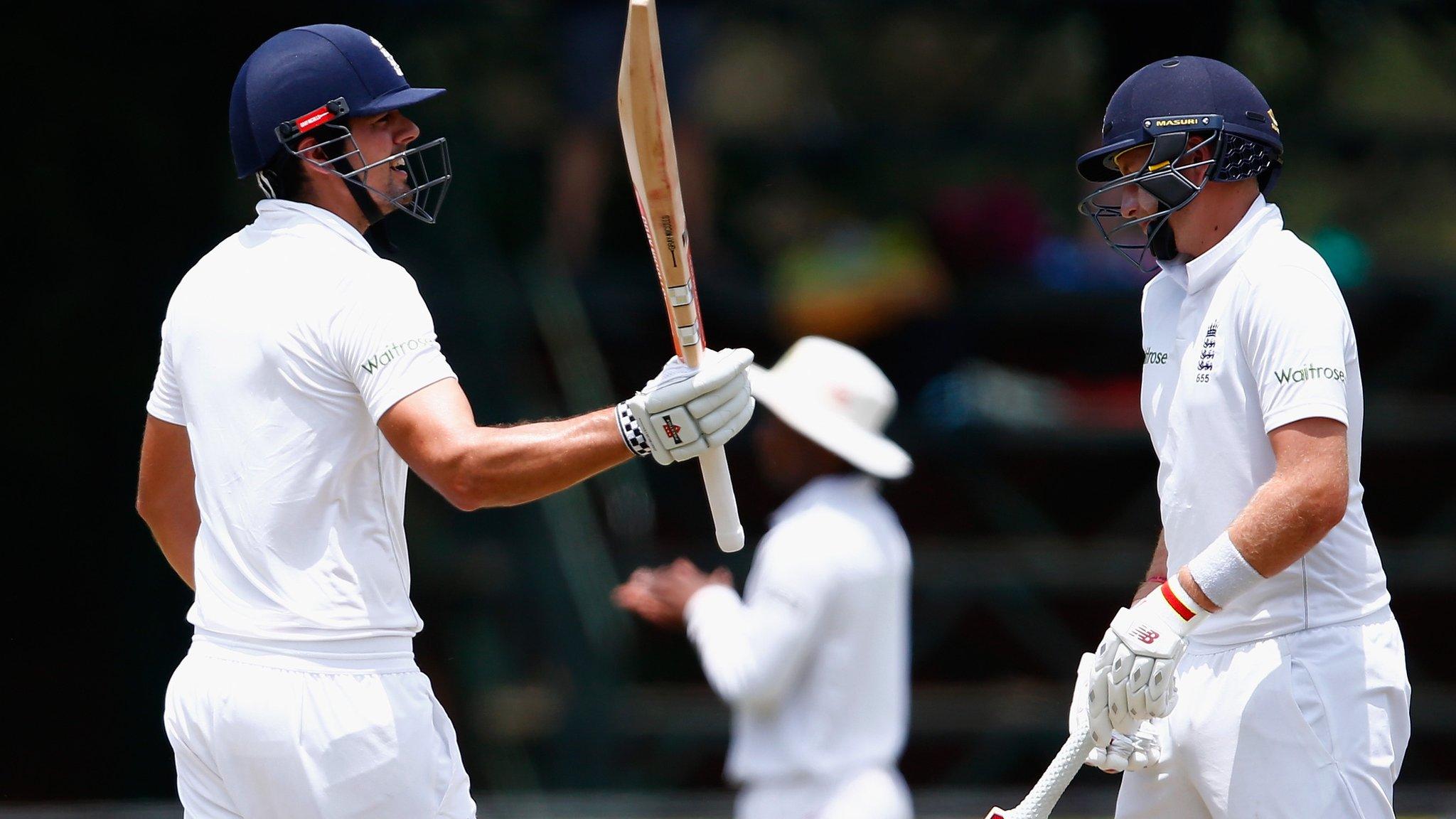 England captain Alastair Cook (left) and Joe Root