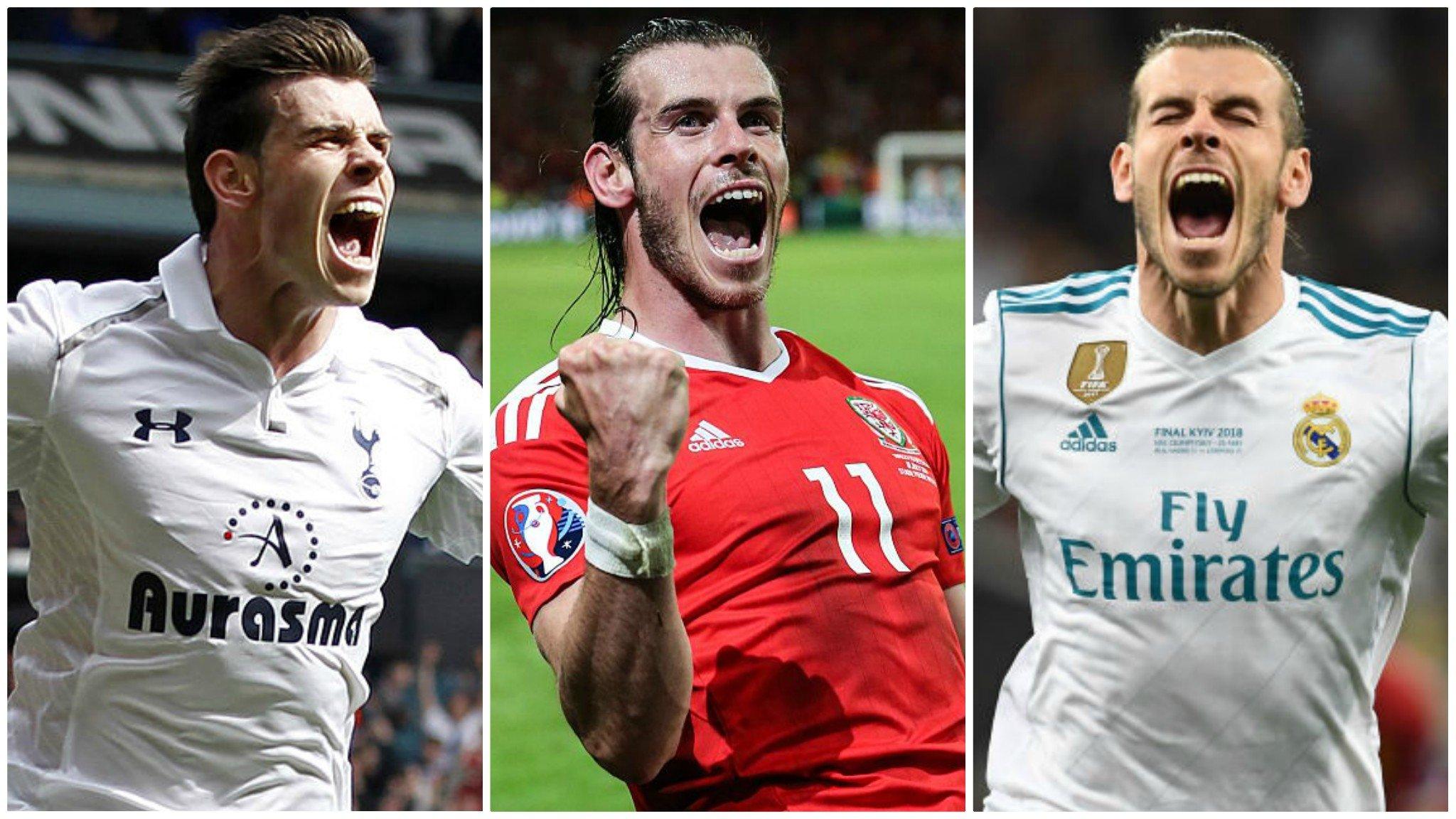 Gareth Bale celebrating big moments for Tottenham, Wales and Real Madrid