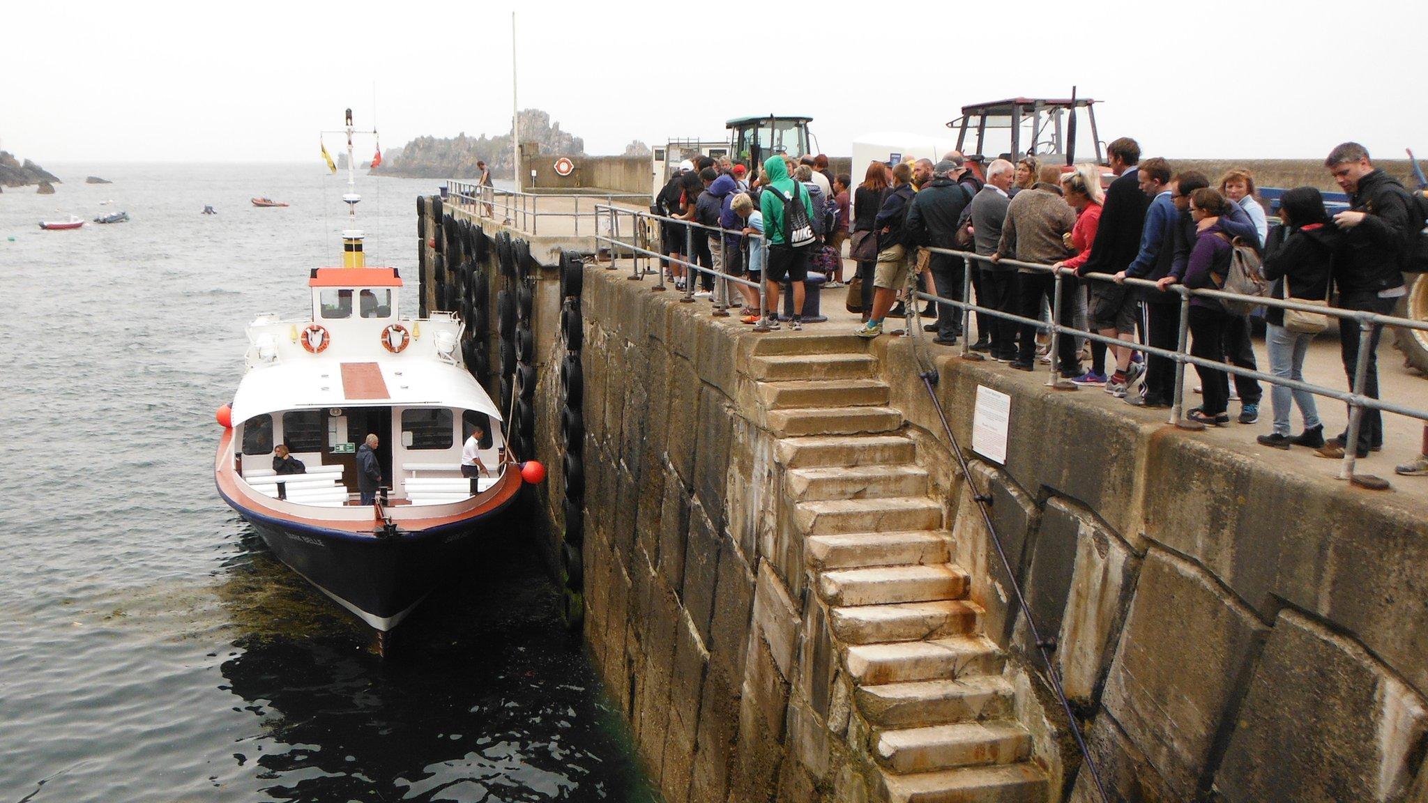 Sark Belle alongside at Sark Harbour