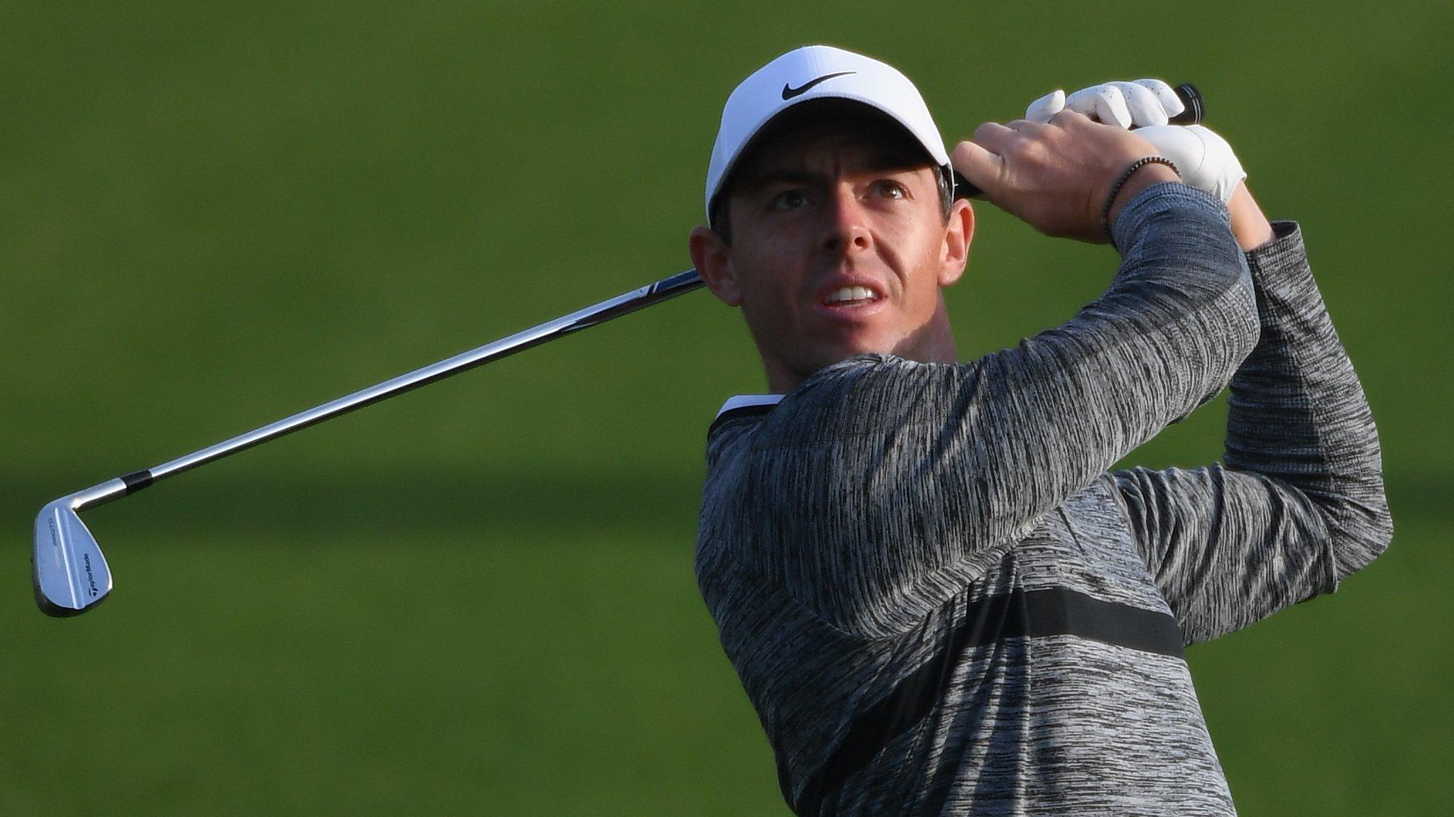 Rory McIlroy completing his second round at the Dubai Desert Classic