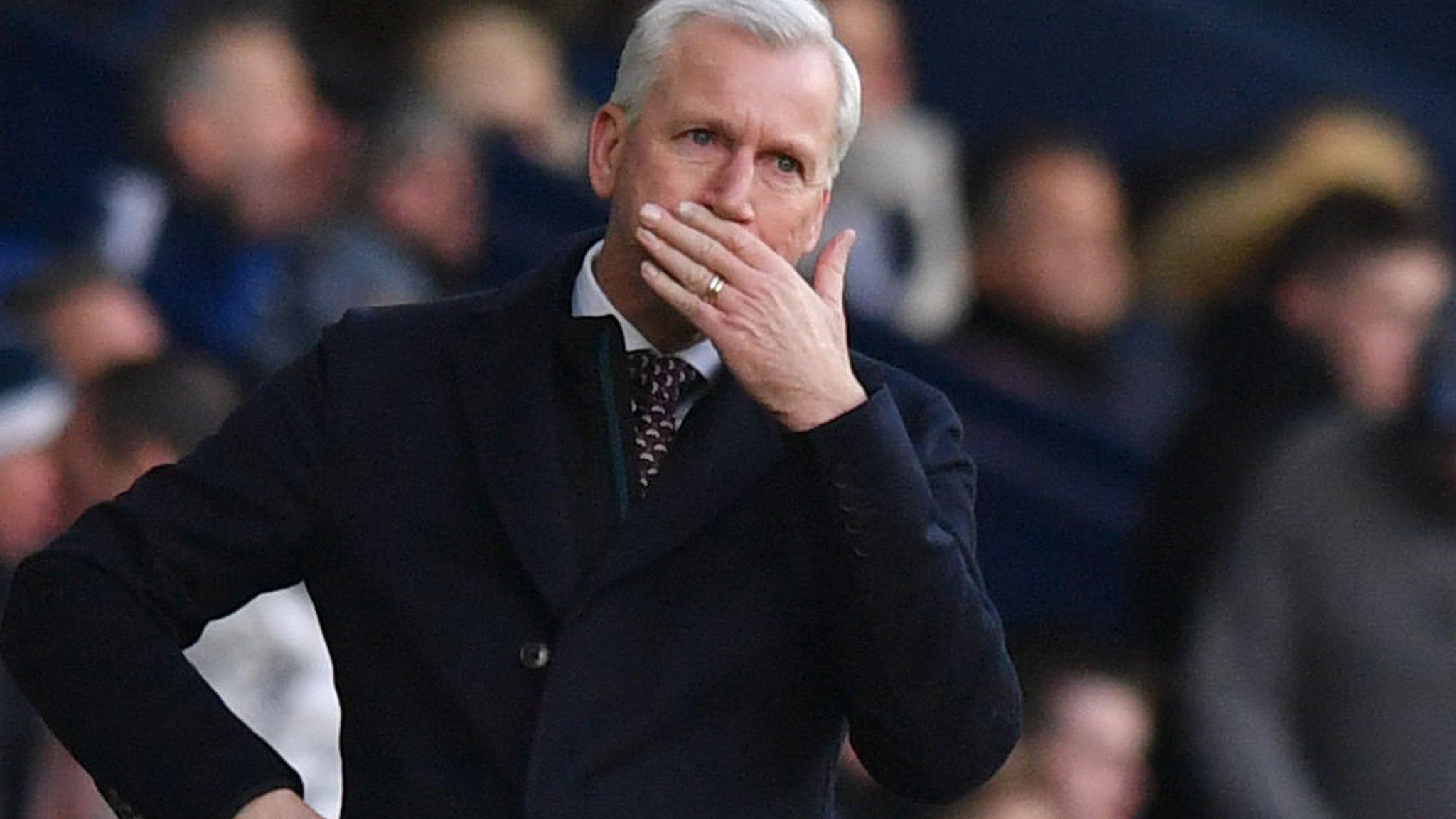 West Brom manager Alan Pardew during the defeat by Huddersfield