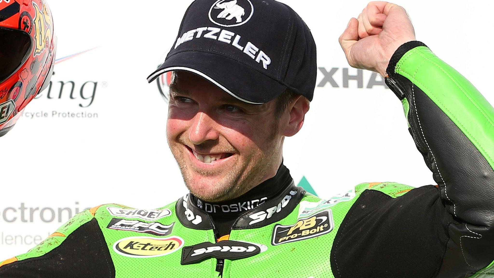 Alastair Seeley celebrated victory in the Supersport race