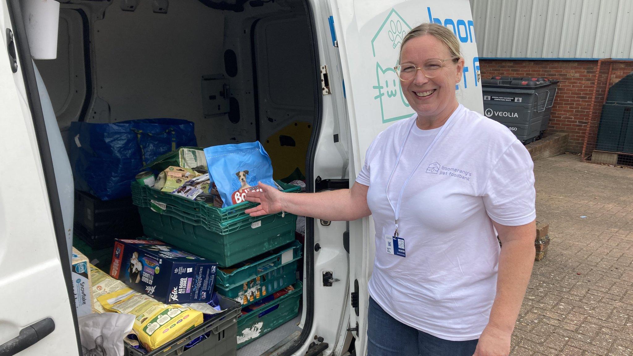 Tanya Rudkin with pet supplies