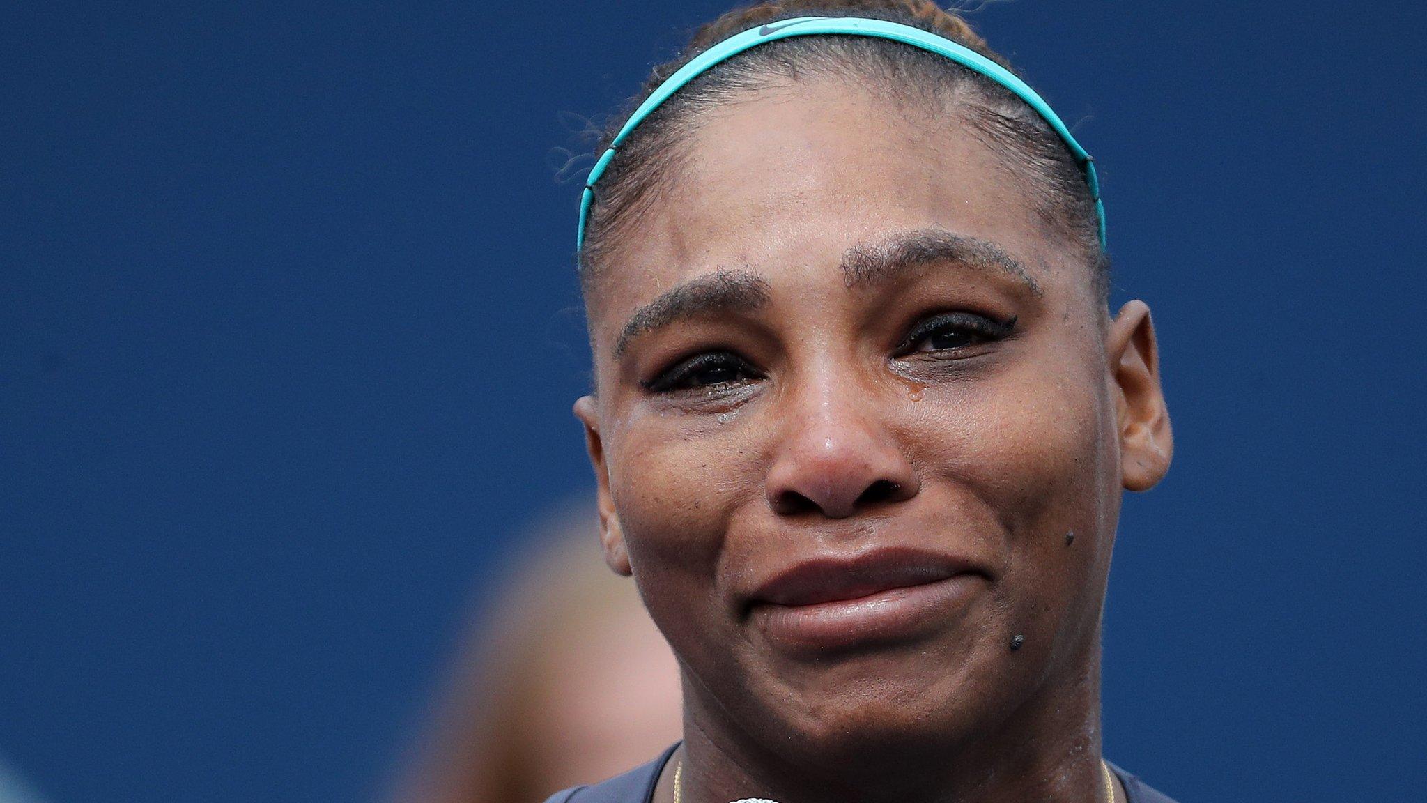 An upset Serena Williams