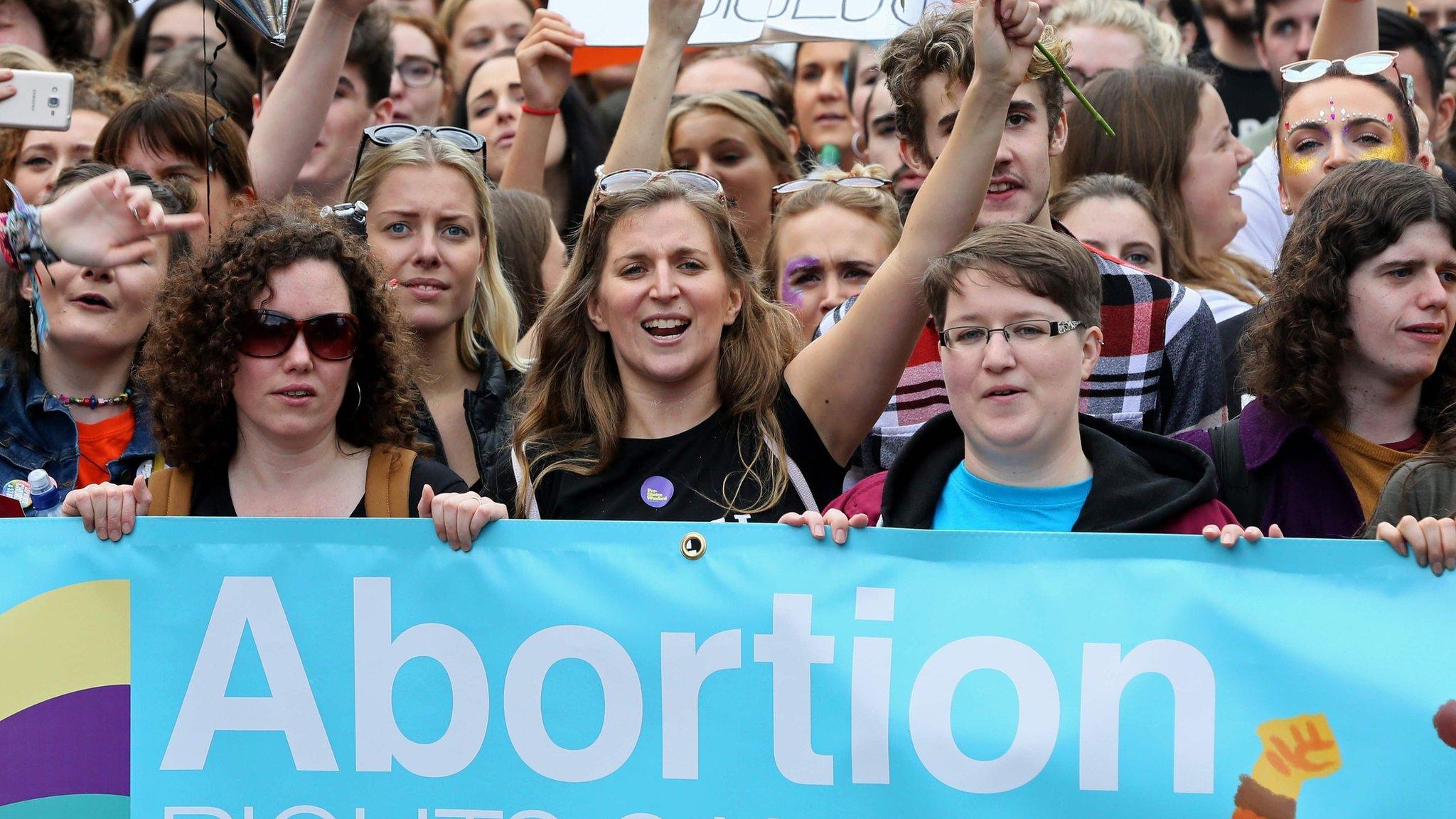 Pro-choice campaigners in Dublin in 2017