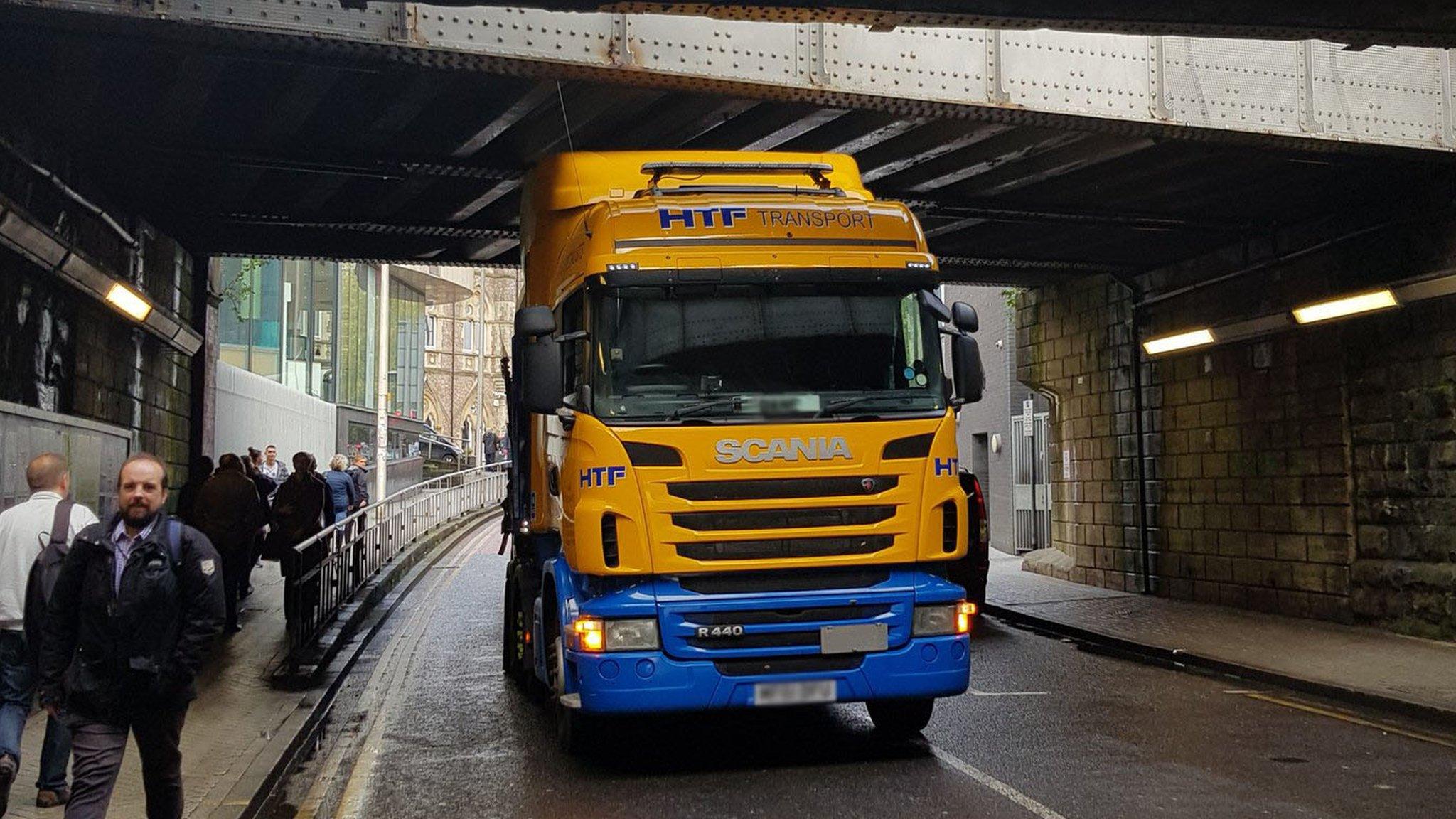 Lorry Stuck Under Bridge