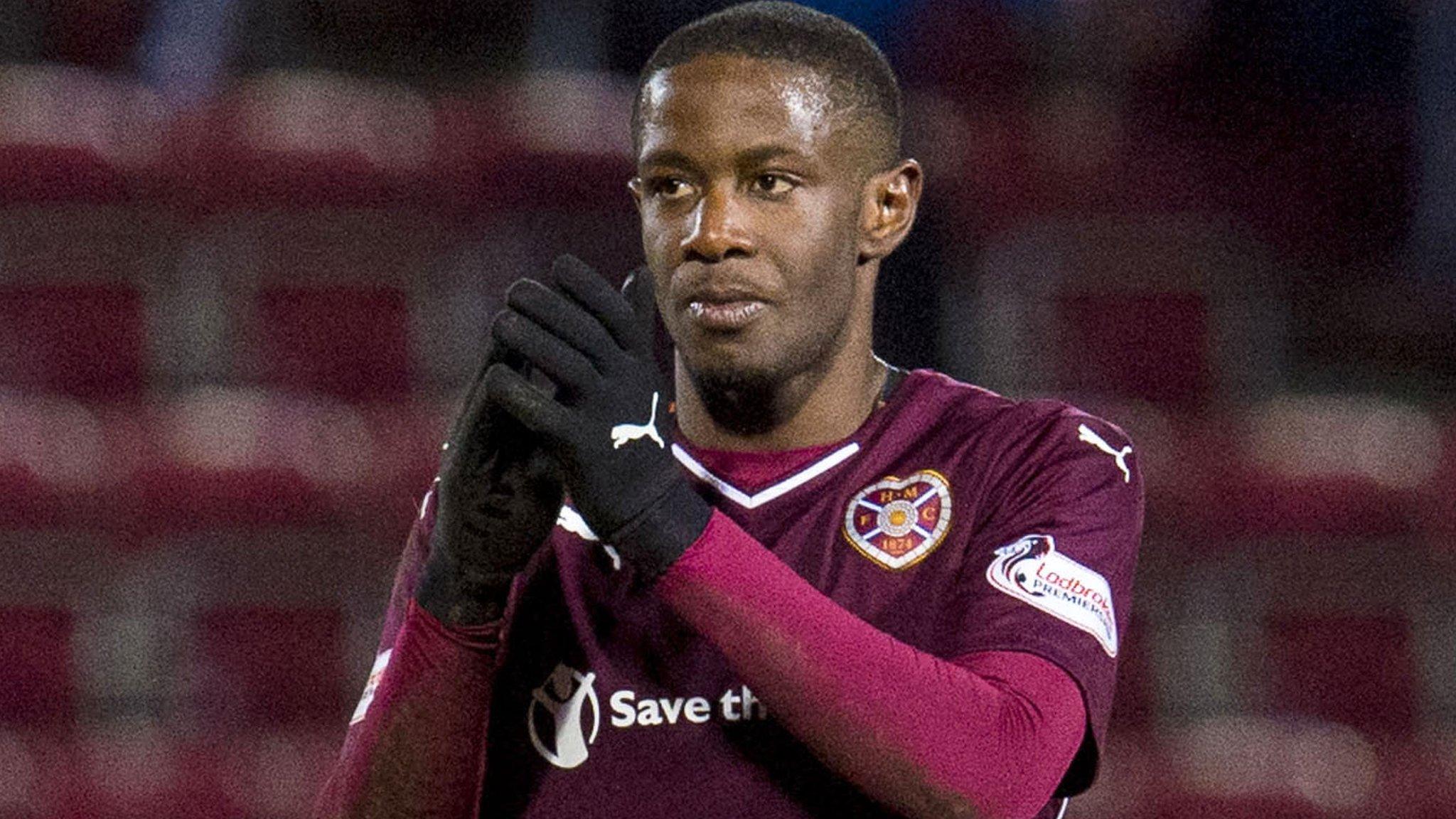 Hearts midfielder Arnaud Djoum