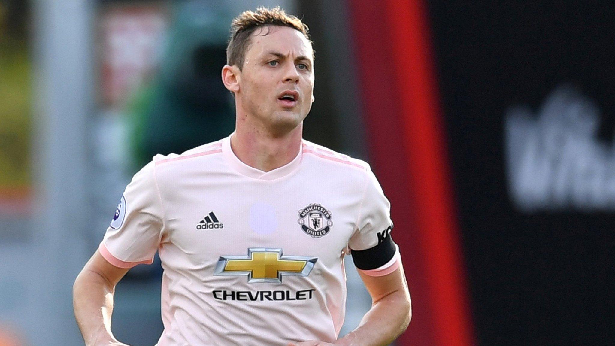 Man United midfielder Nemanja Matic without a poppy on his shirt.