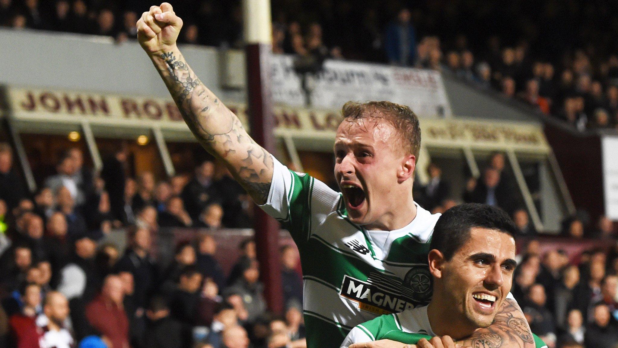 Celtic players Leigh Griffiths and Tom Rogic