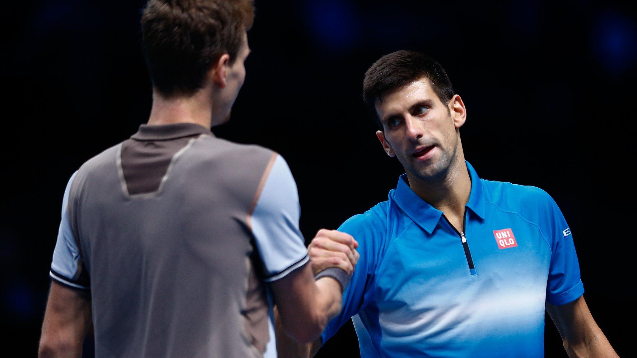 Novak Djokovic and Tomas Berdych shake hands