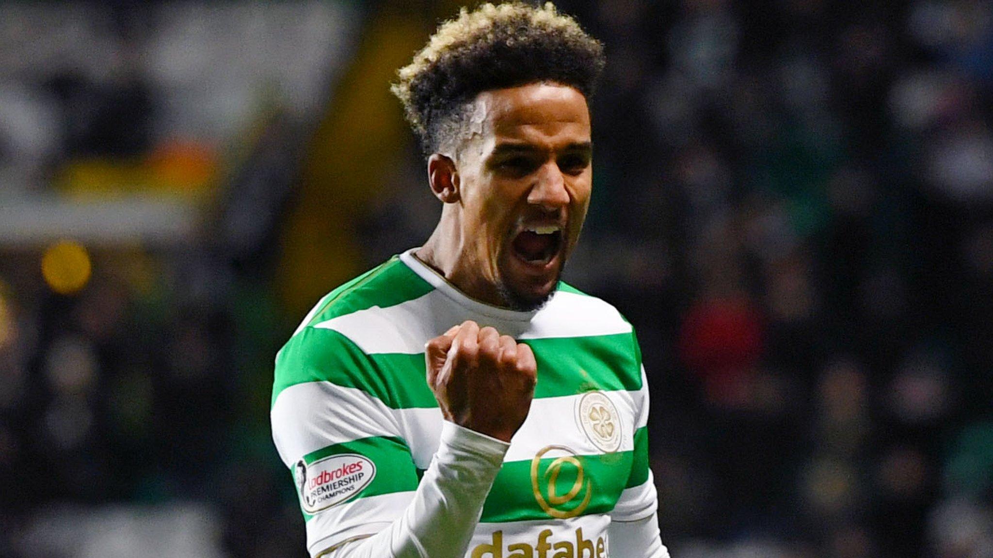 Celtic winger Scott Sinclair celebrates scoring