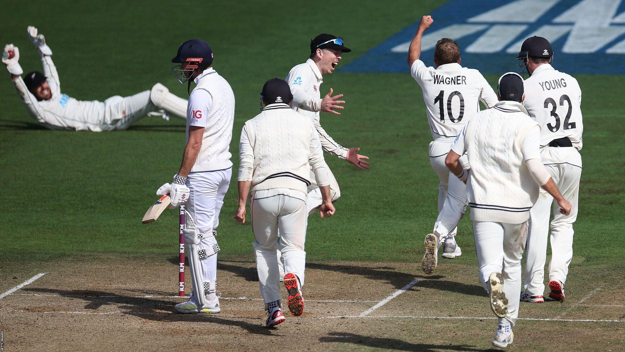 The winning moment as NZ win by one run