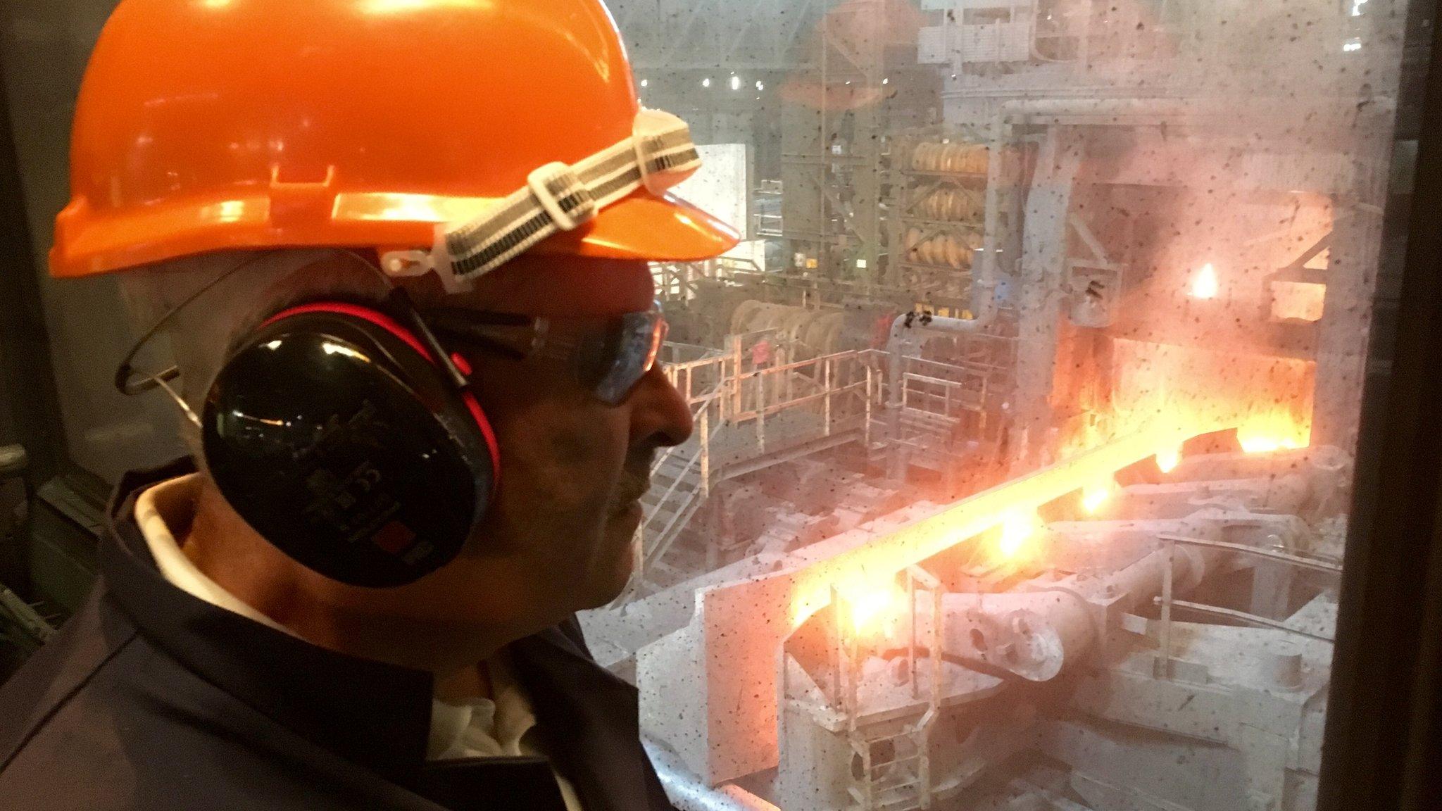 Dennis Alderson in beam mill at Lackenby