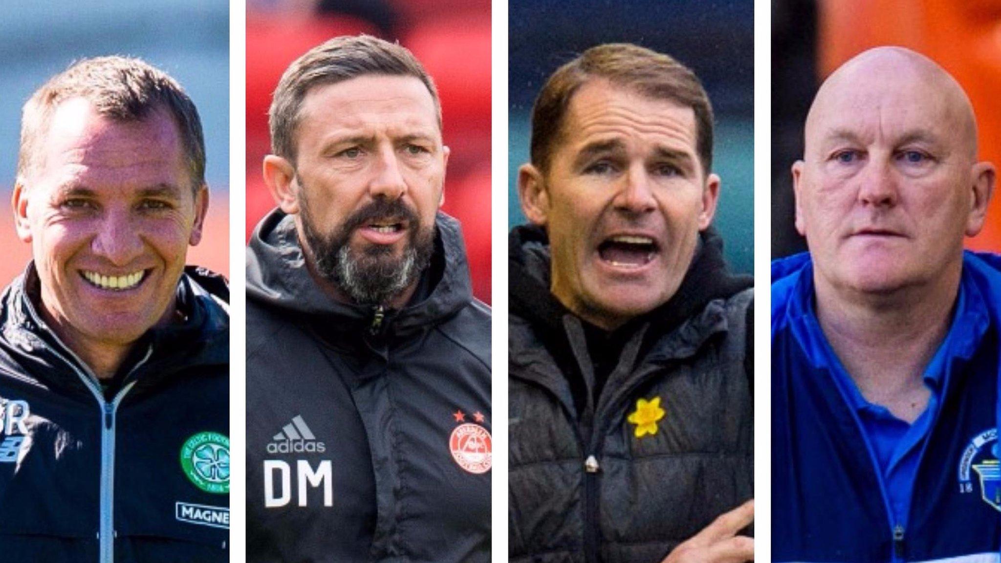 Brendan Rodgers, Derek McInnes, Alan Archibald and Jim Duffy