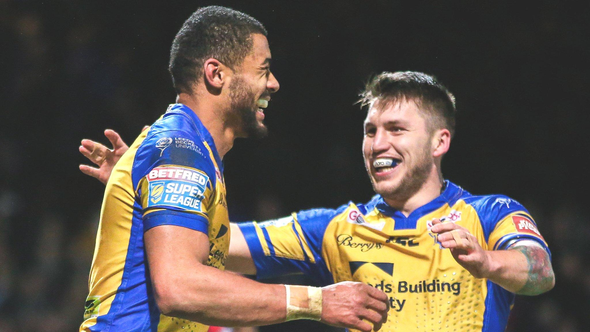 Kallum Watkins celebrates with Tom Briscoe