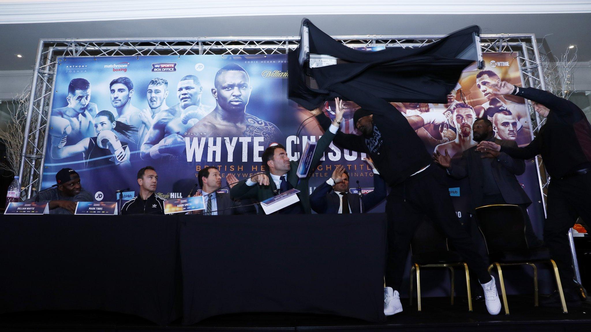 Dereck Chisora throws a table at Dillian Whyte