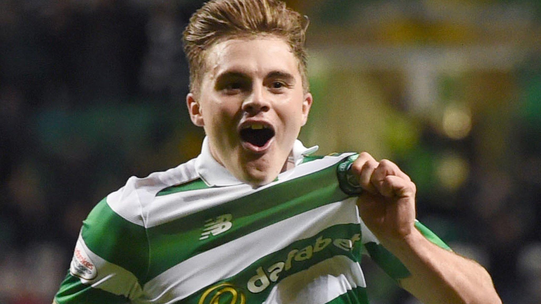 Celtic's James Forrest celebrates