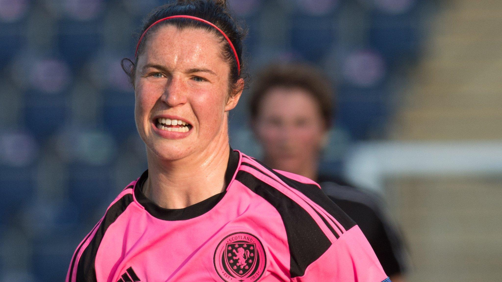 Jane Ross in action for Scotland Women in their first meeting with Iceland