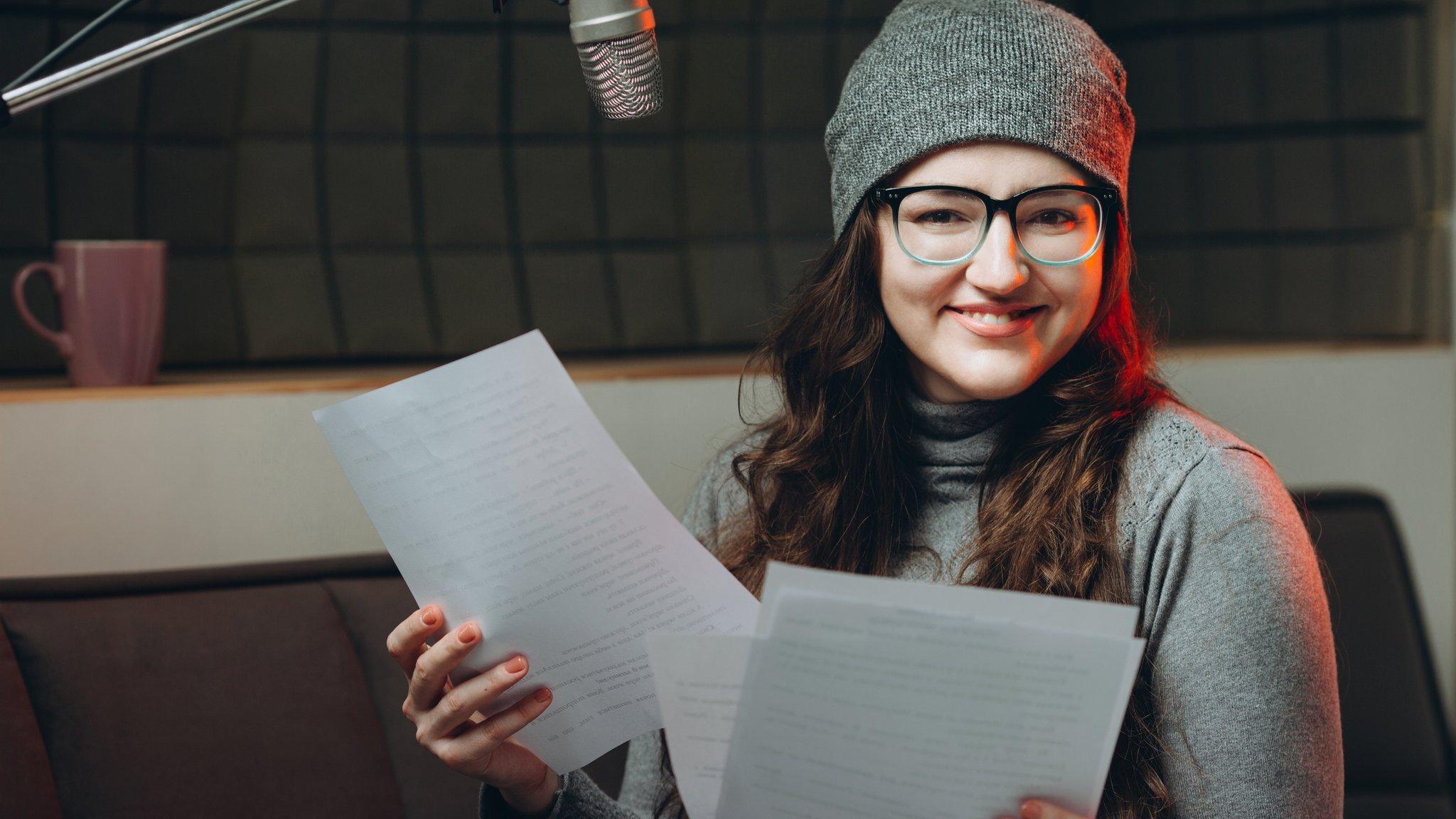 Stock image of a voiceover artist