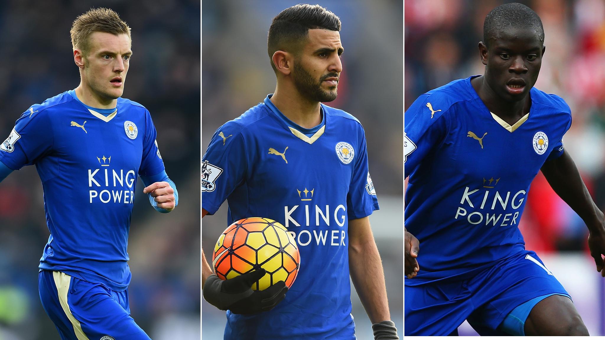 Jamie Vardy, Riyad Mahrez & N'Golo Kante