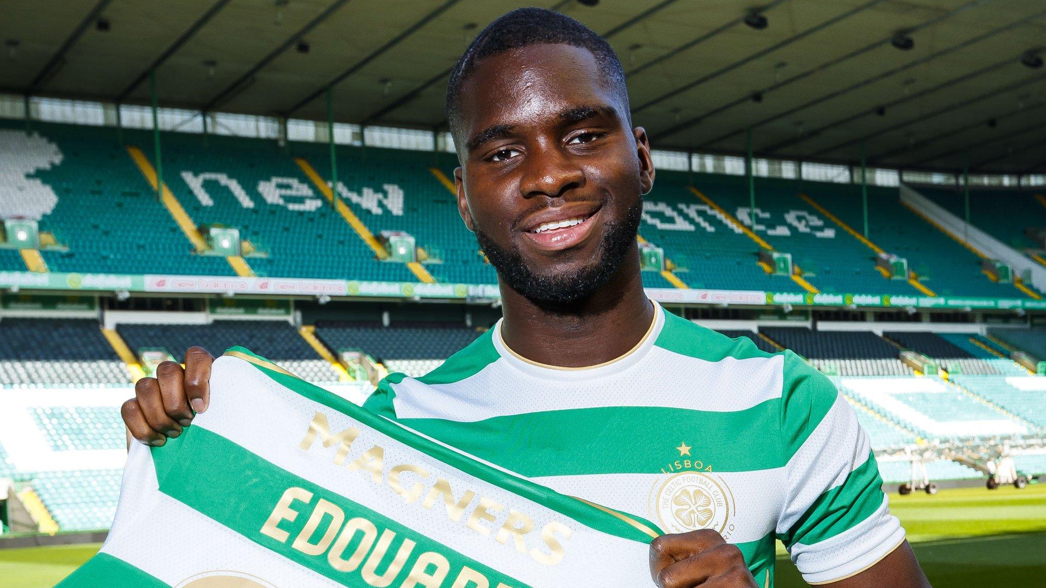 PSG's Odsonne Edouard with his Celtic strip