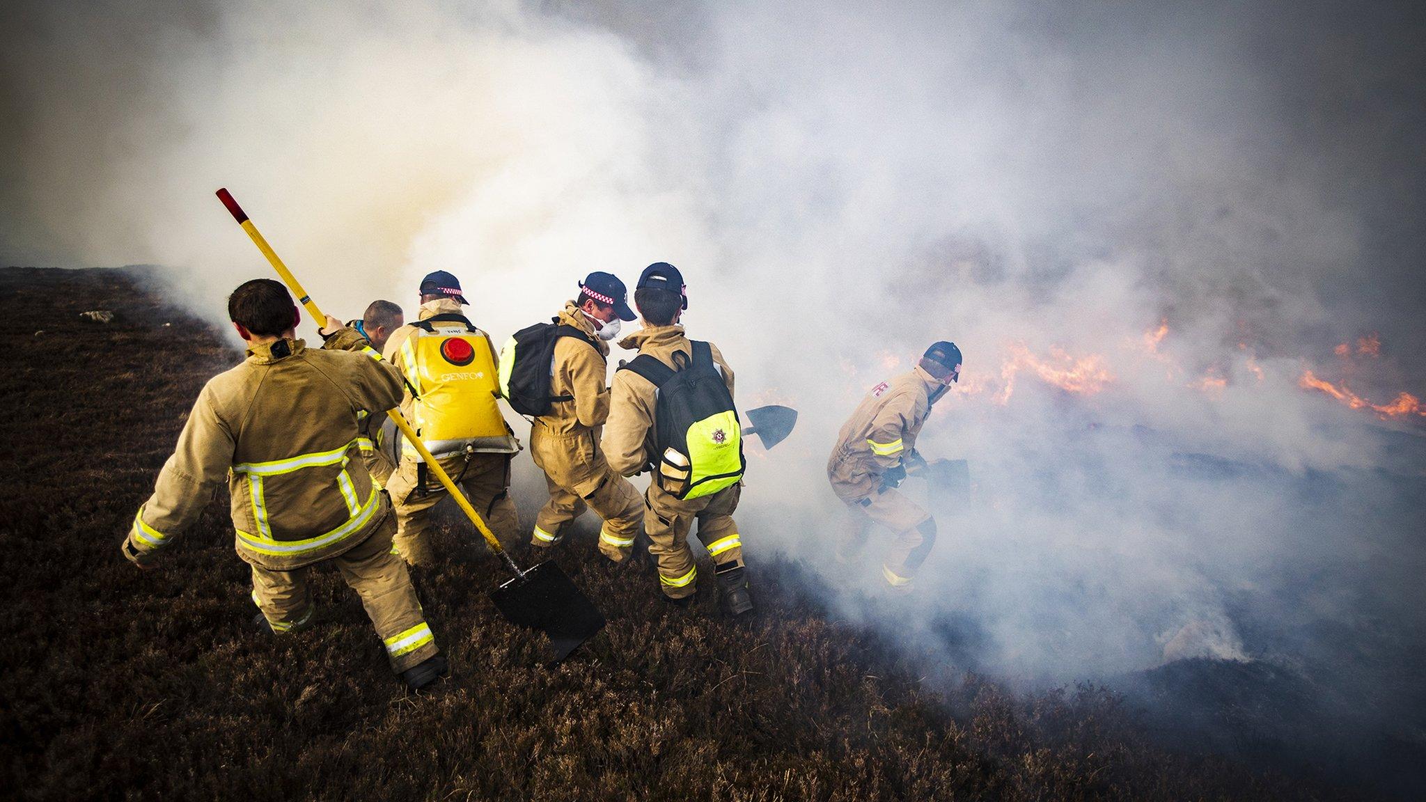 Firefighters battling the blaze