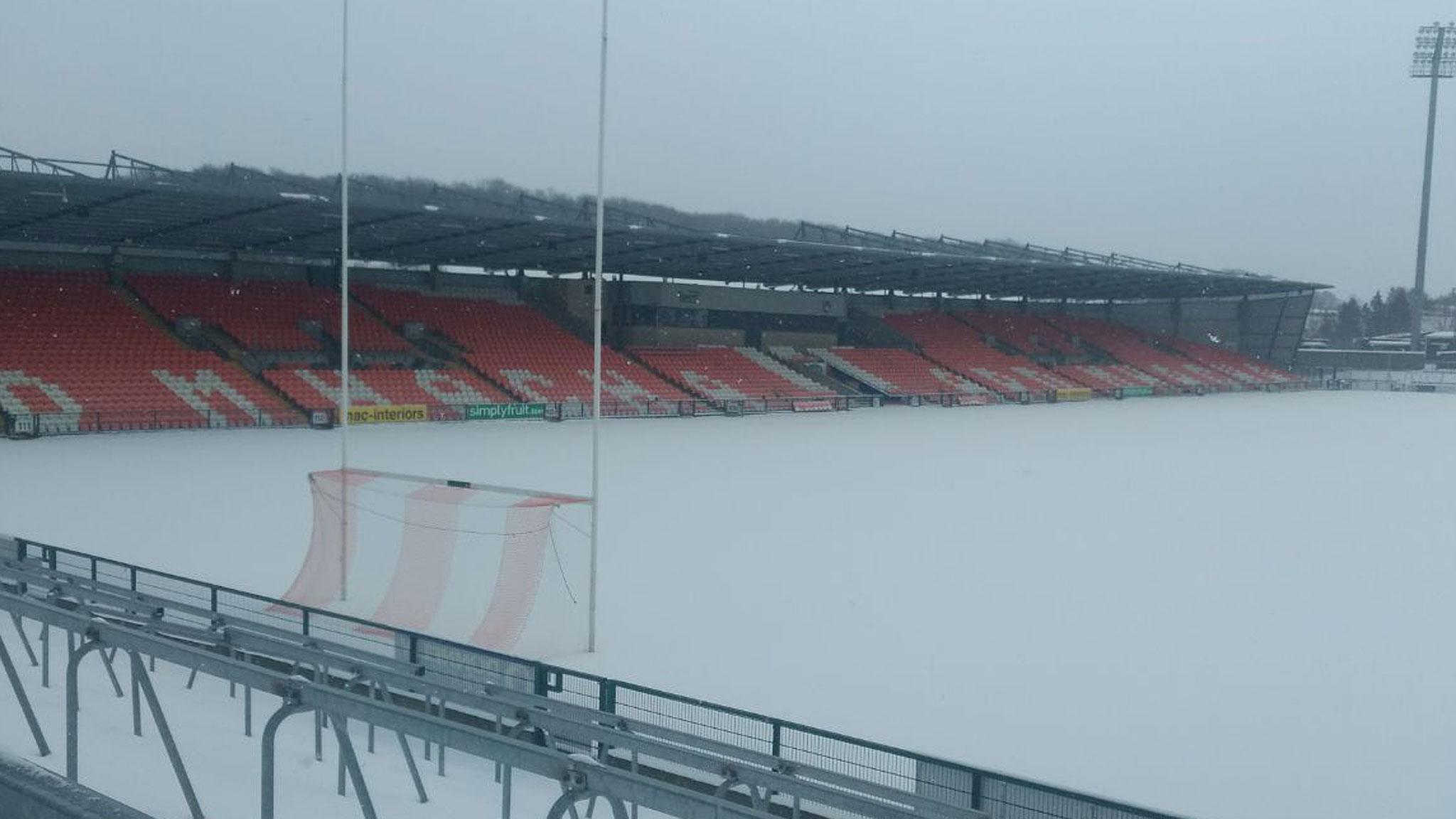 The Athletic Grounds in Armagh was covered by over a foot of snow on Thursday morning