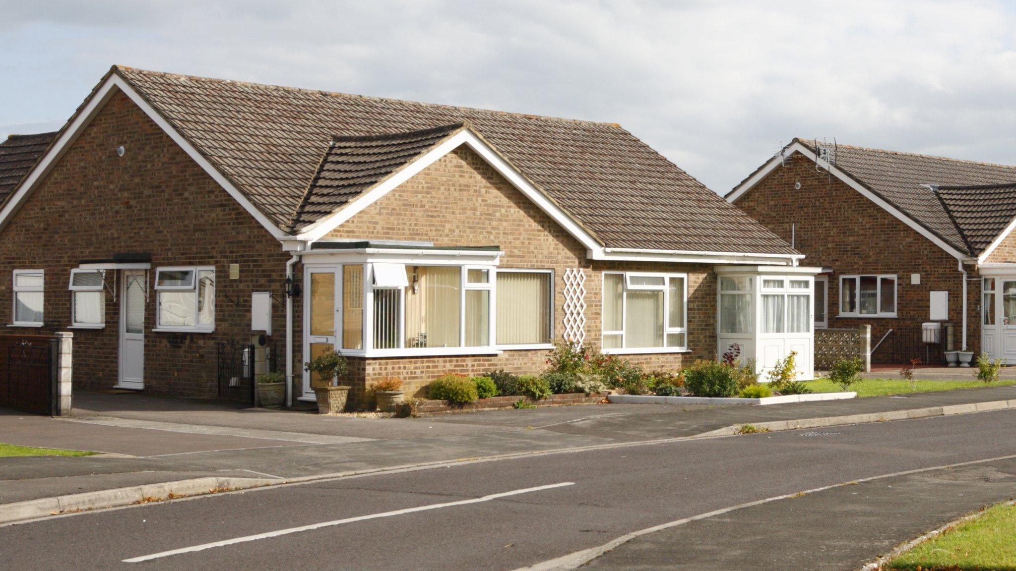 Street full of bungalows, somewhere in Britain