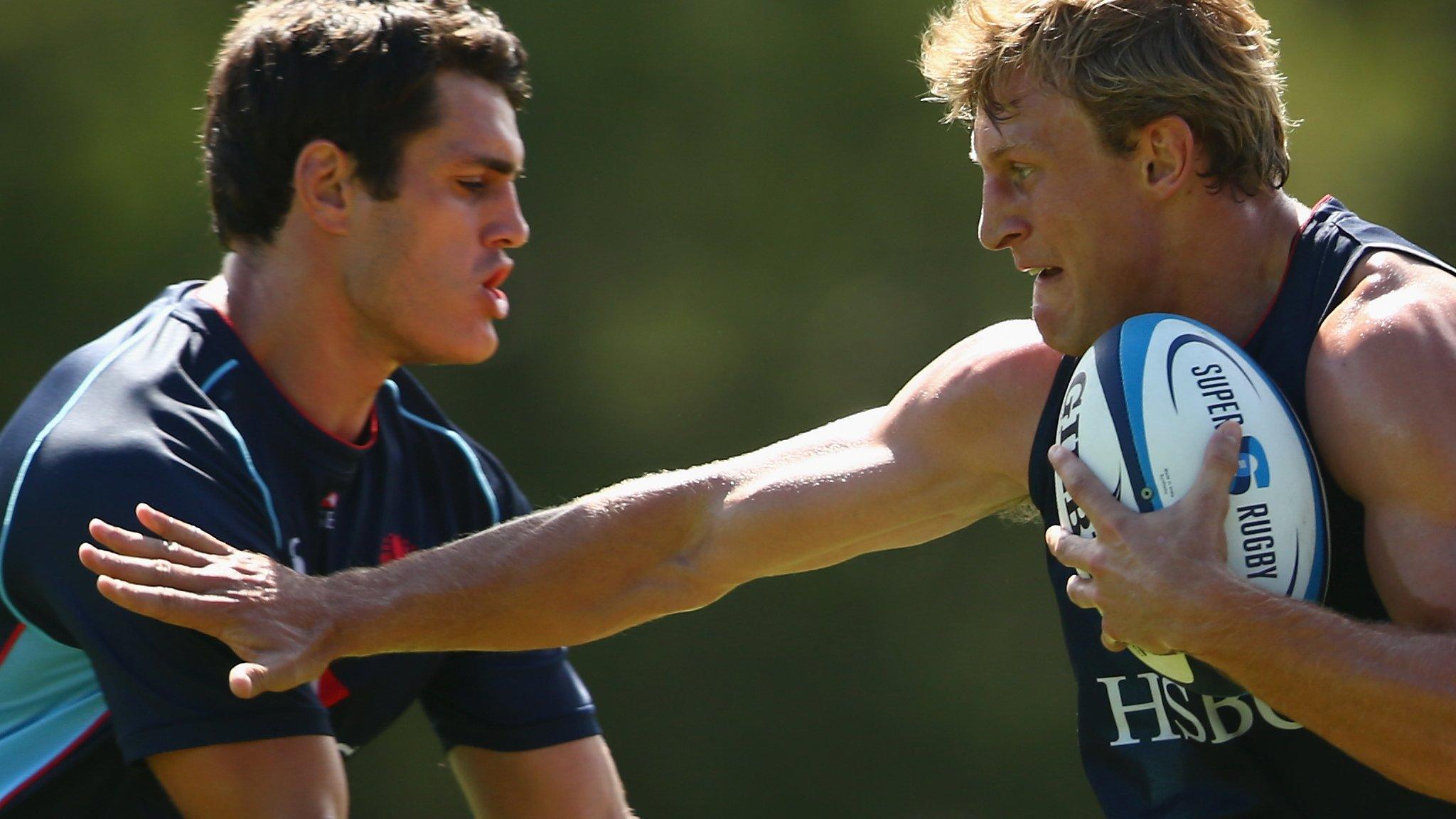 Dave Dennis (left) will join Lachie Turner (right) at Exeter next season