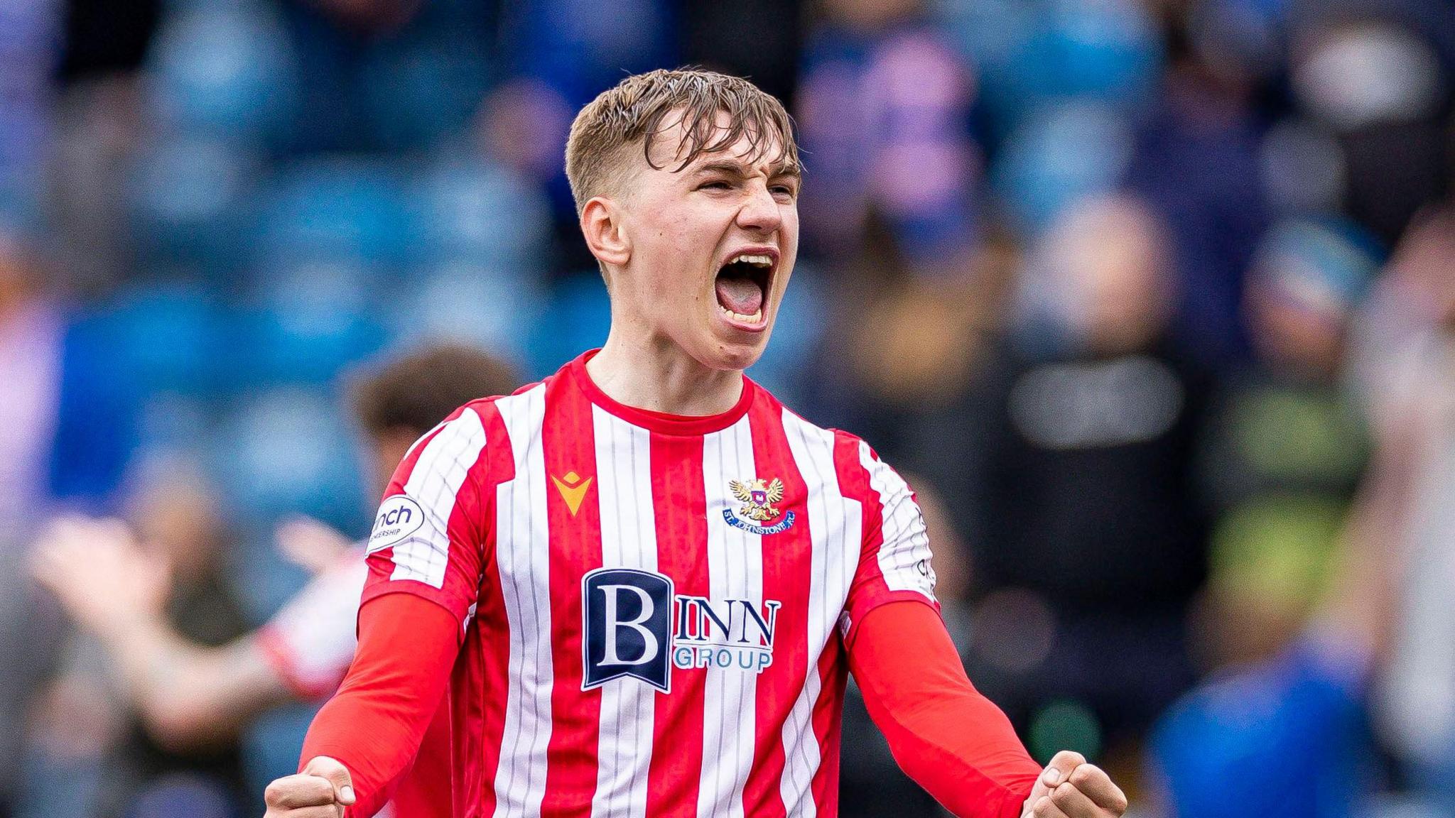 Adam Montgomery celebrates for St Johnstone