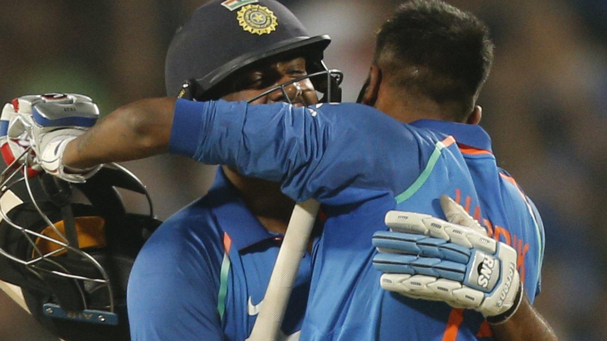 India celebrate beating England